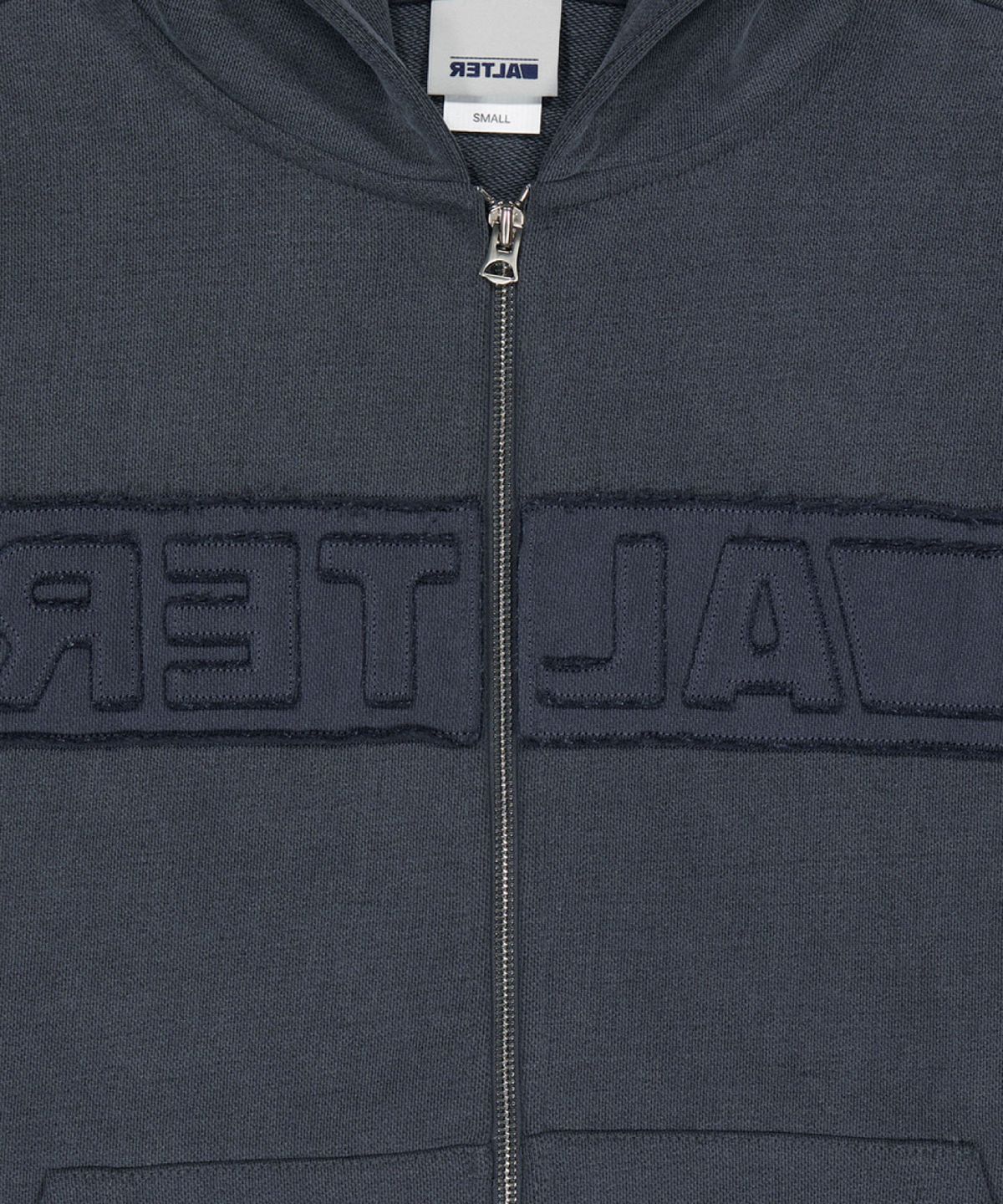 얼터 스튜디오(ALTER STUDIO) Pigment Applique Zip Up Hoodie_Navy