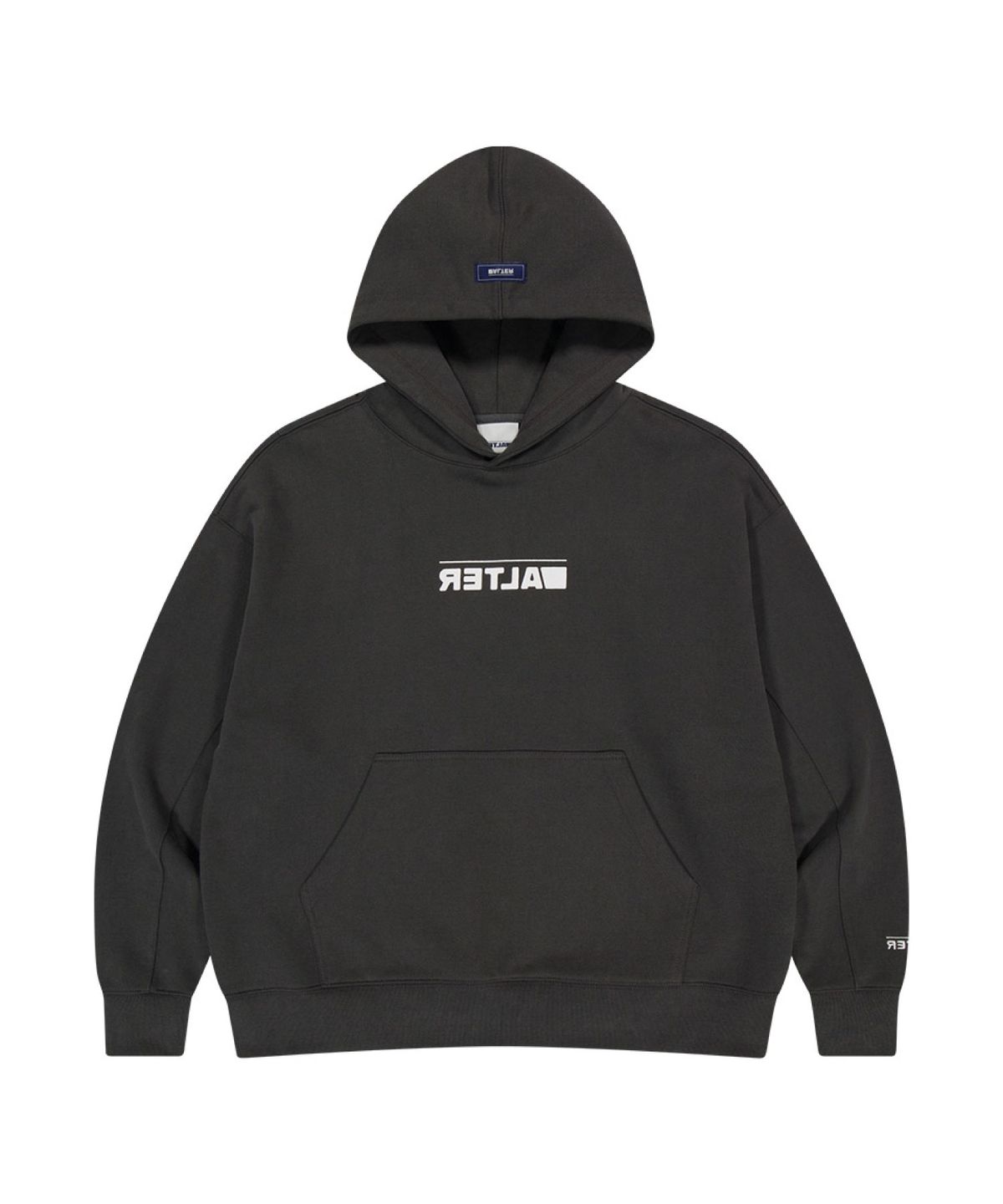 얼터 스튜디오(ALTER STUDIO) Pigment Neat Logo Hoodie_Charcoal