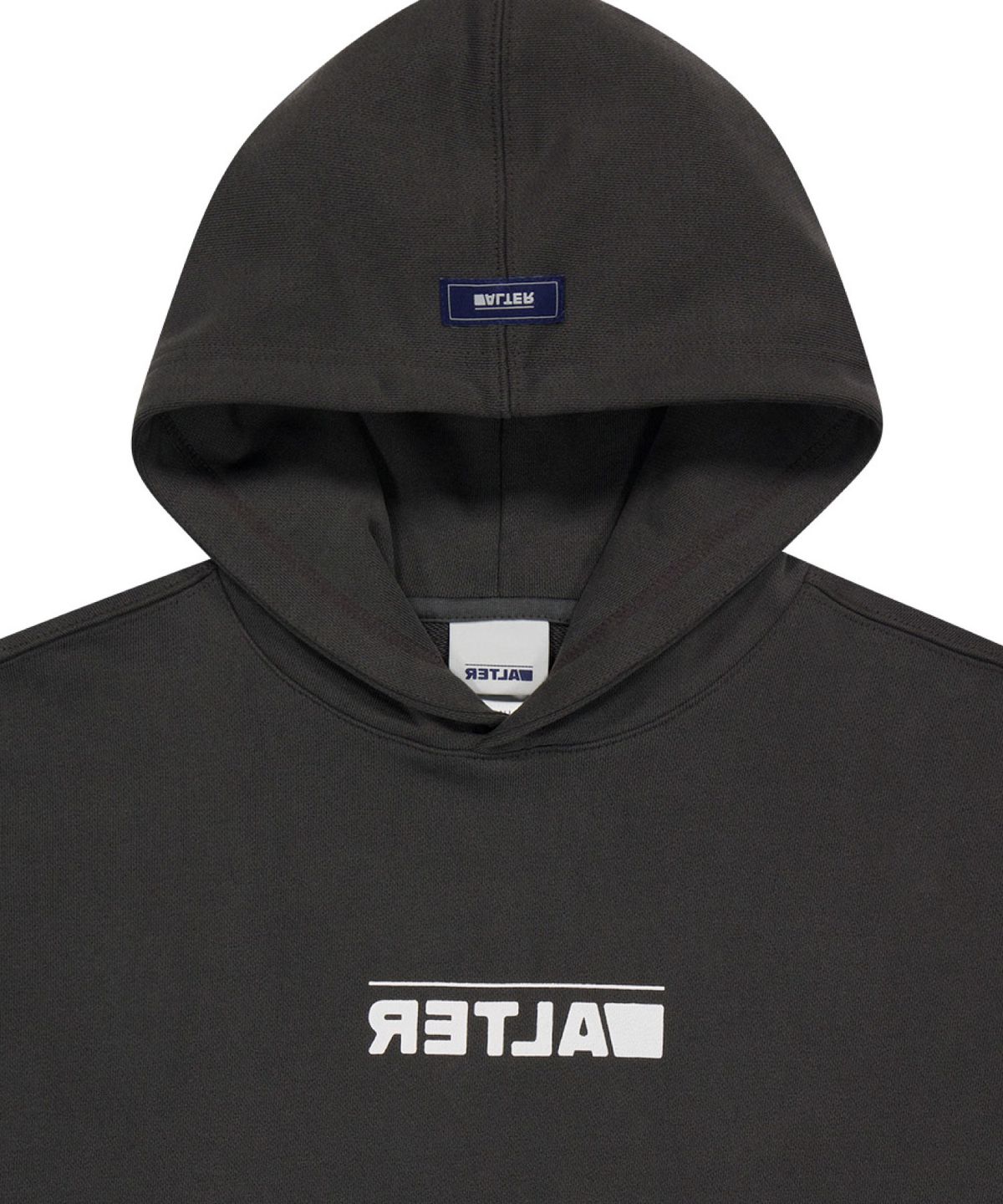 얼터 스튜디오(ALTER STUDIO) Pigment Neat Logo Hoodie_Charcoal