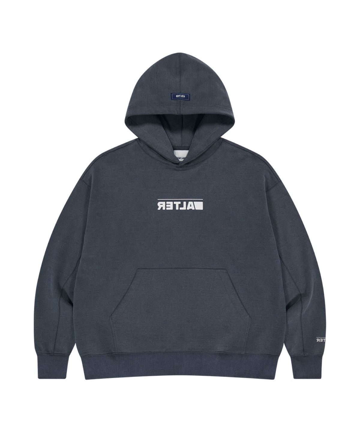 얼터 스튜디오(ALTER STUDIO) Pigment Neat Logo Hoodie_Navy