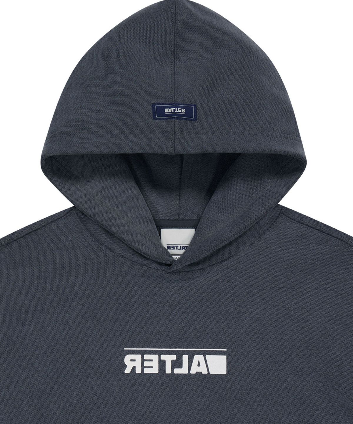 얼터 스튜디오(ALTER STUDIO) Pigment Neat Logo Hoodie_Navy