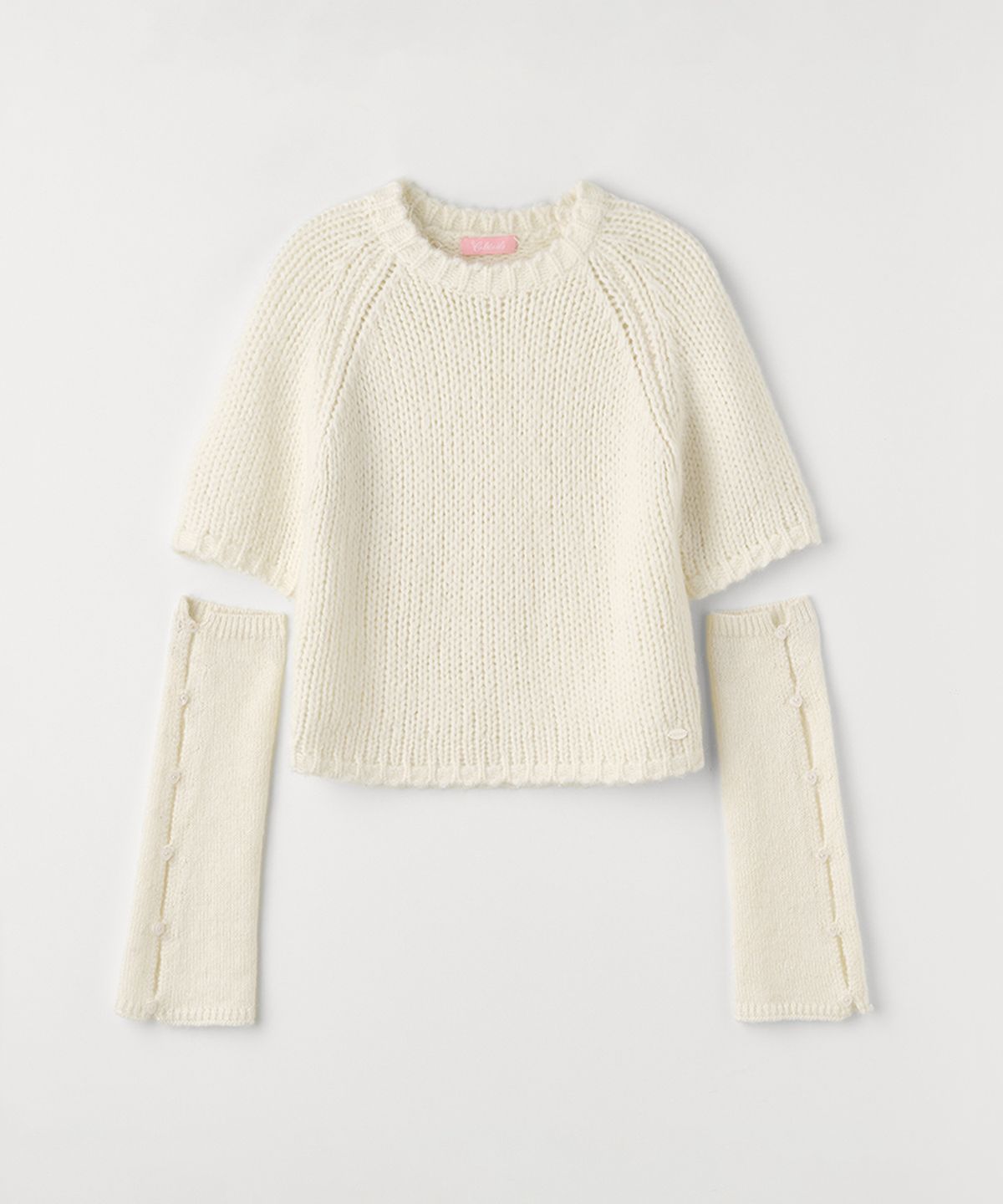 셀리테일즈(CELITAILS) HALF KNIT WARMER SET_IVORY