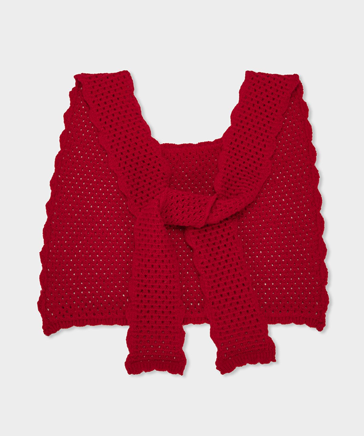 벨로엘(BELLOL) Layered knit shawl RED