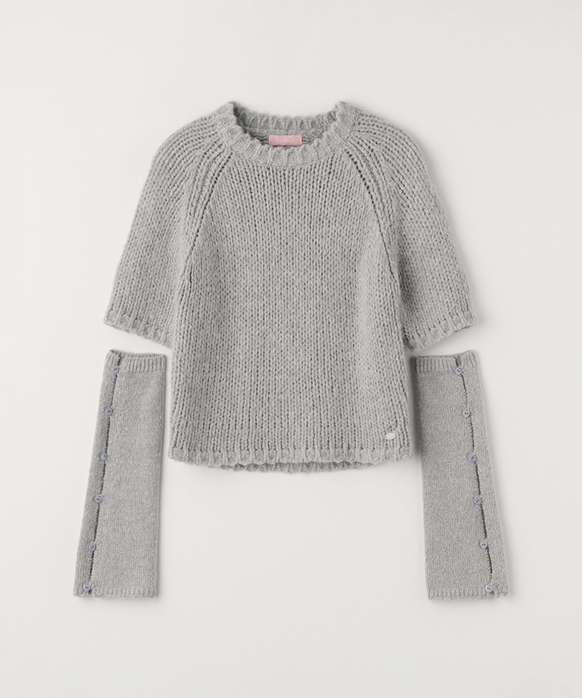셀리테일즈(CELITAILS) HALF KNIT WARMER SET_GREY
