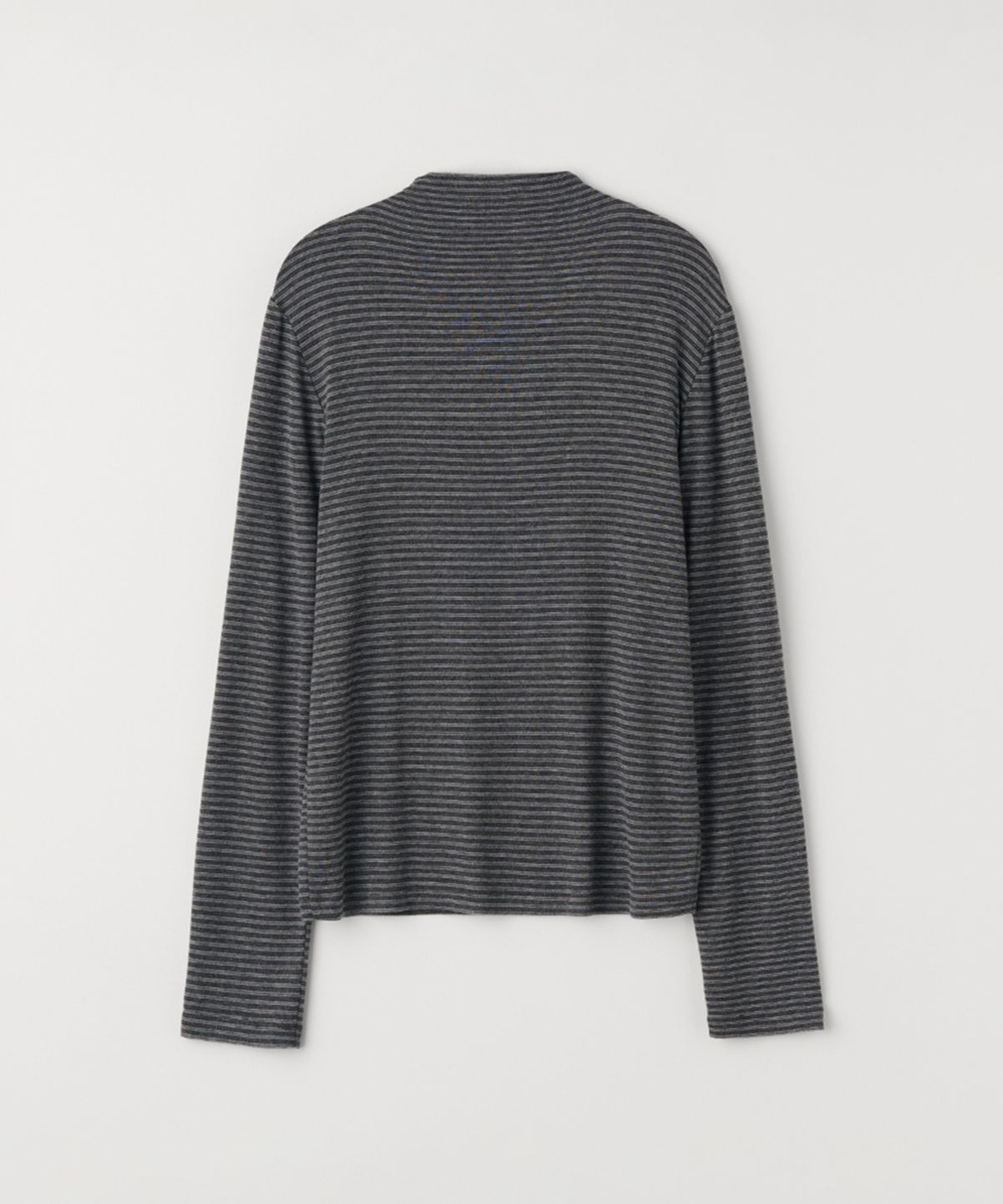 셀리테일즈(CELITAILS) STRIPE MOCK NECK T-SHIRT_CHARCOAL