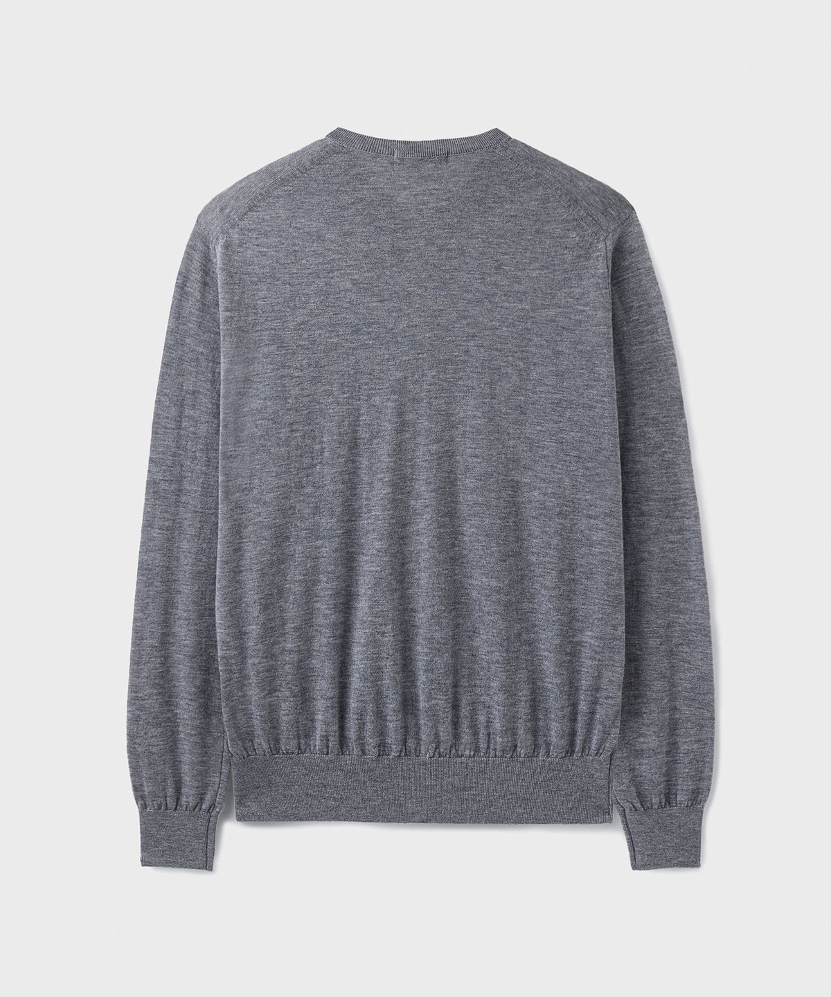 브랜디드(BRANDED) [SUPERIOR] ESSENTIAL SUPERFINE V-NECK KNIT [MELANGE GRAY]