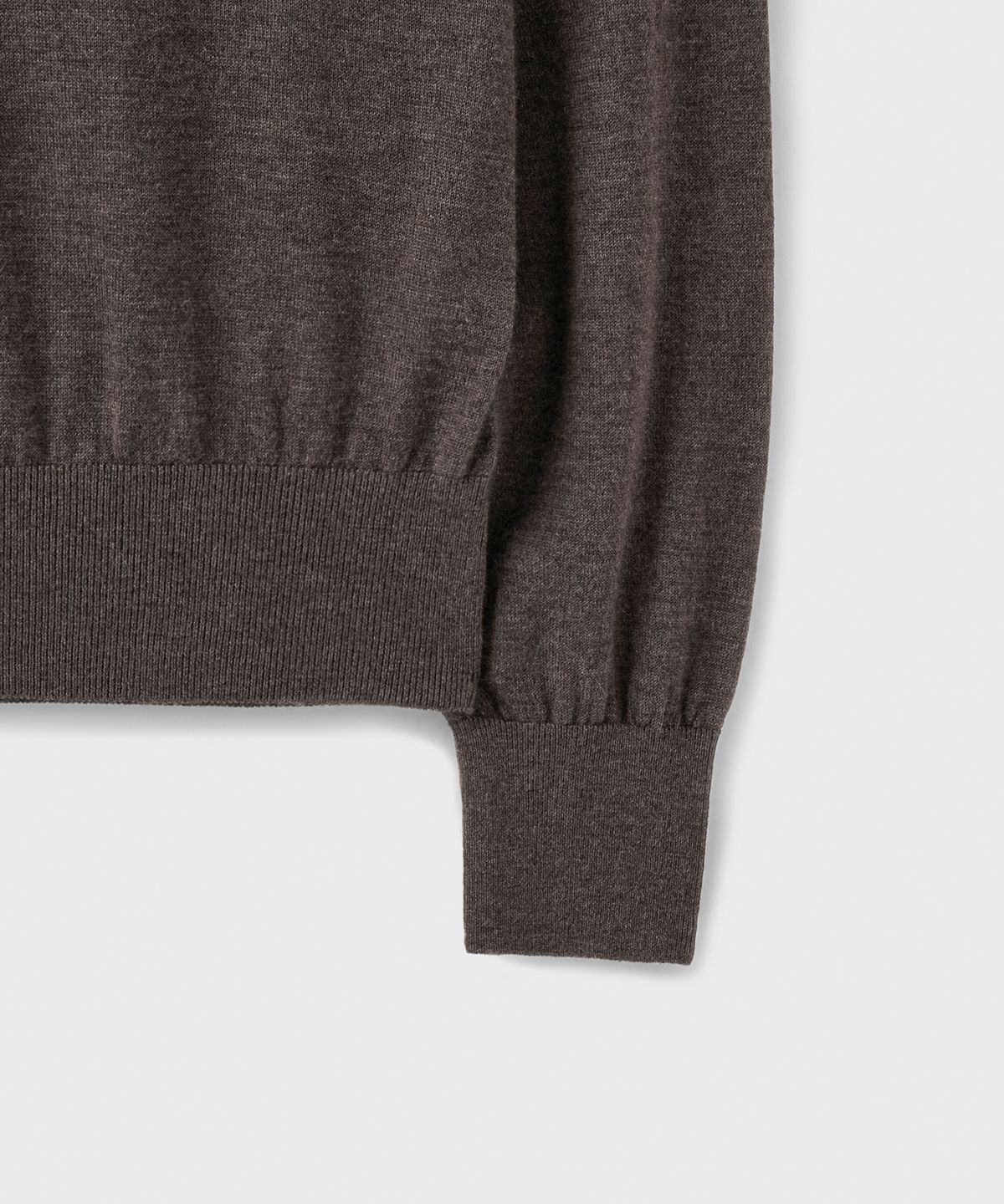 브랜디드(BRANDED) [SUPERIOR] ESSENTIAL SUPERFINE V-NECK KNIT [UMBER BROWN]