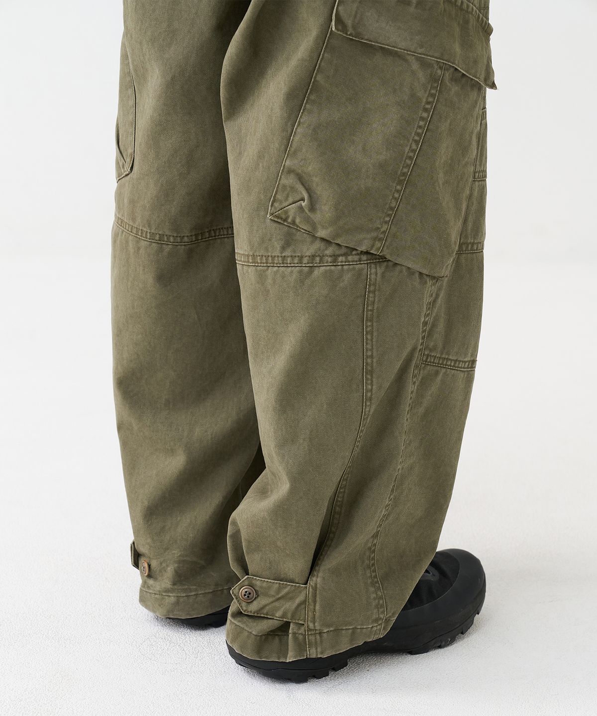 노운(NOUN) washed biker cargo pants (olive)