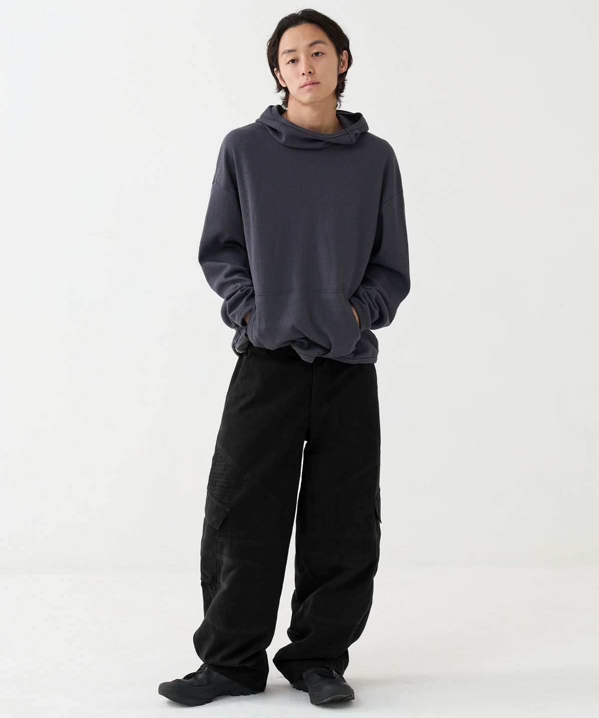 노운(NOUN) washed biker cargo pants (black)