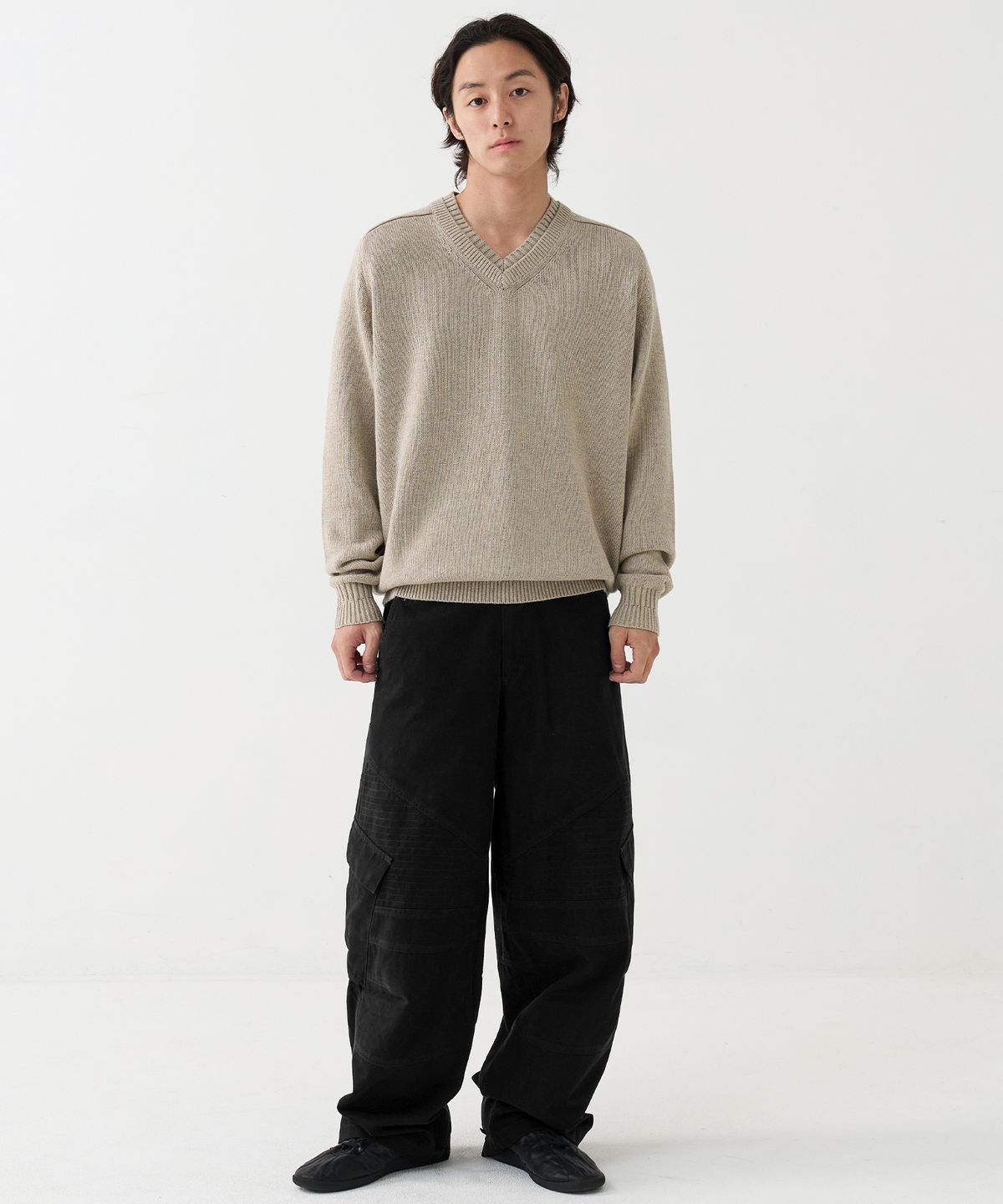 노운(NOUN) washed biker cargo pants (black)