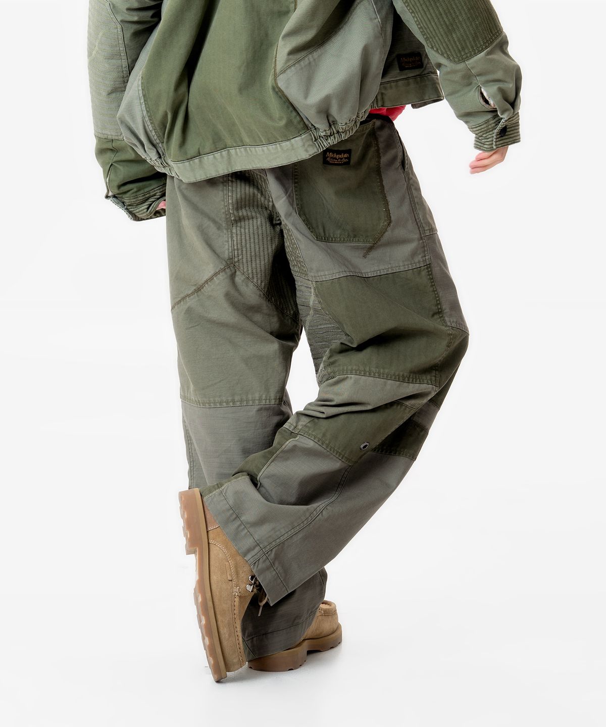미드업데이트(MIDUPDATE) Patchwork Military Pants_Green