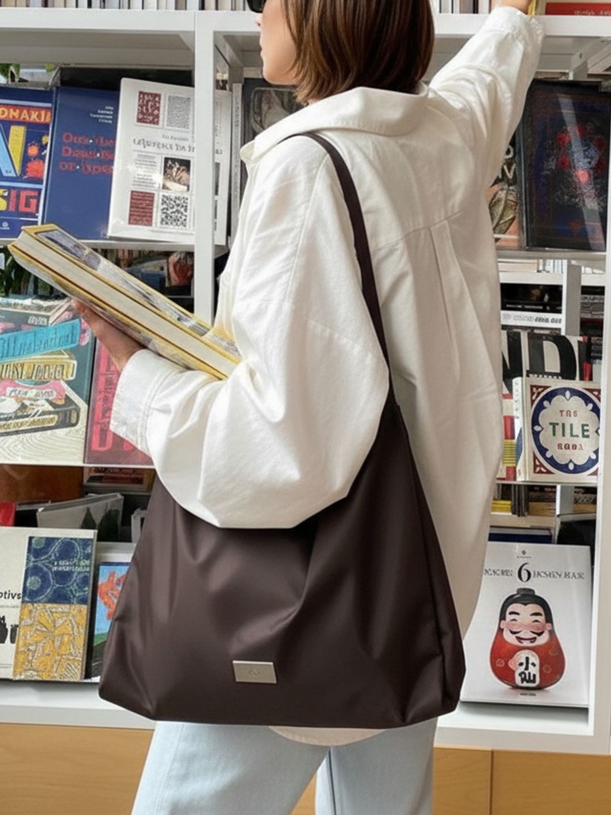 샐볼(SALBOL) SYMBOL NYLON SHOPPER BAG [BROWN]