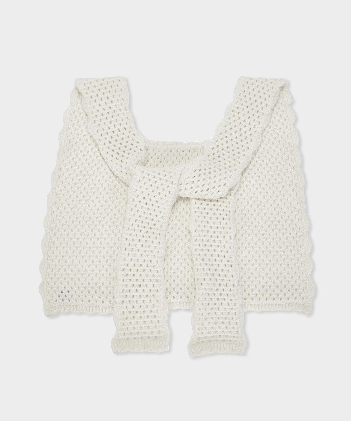 벨로엘(BELLOL) Layered knit shawl IVORY