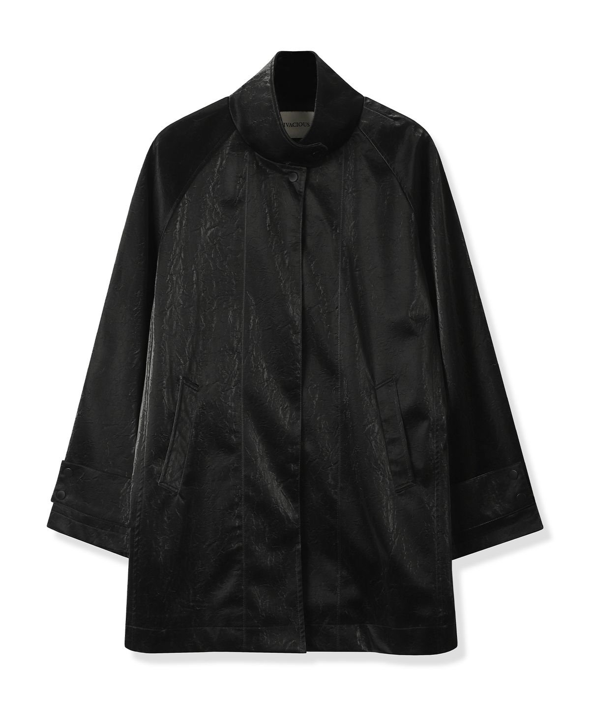 비바셔스(VIVACIOUS) Angti Art Leather McCoat BLACK X WHITE