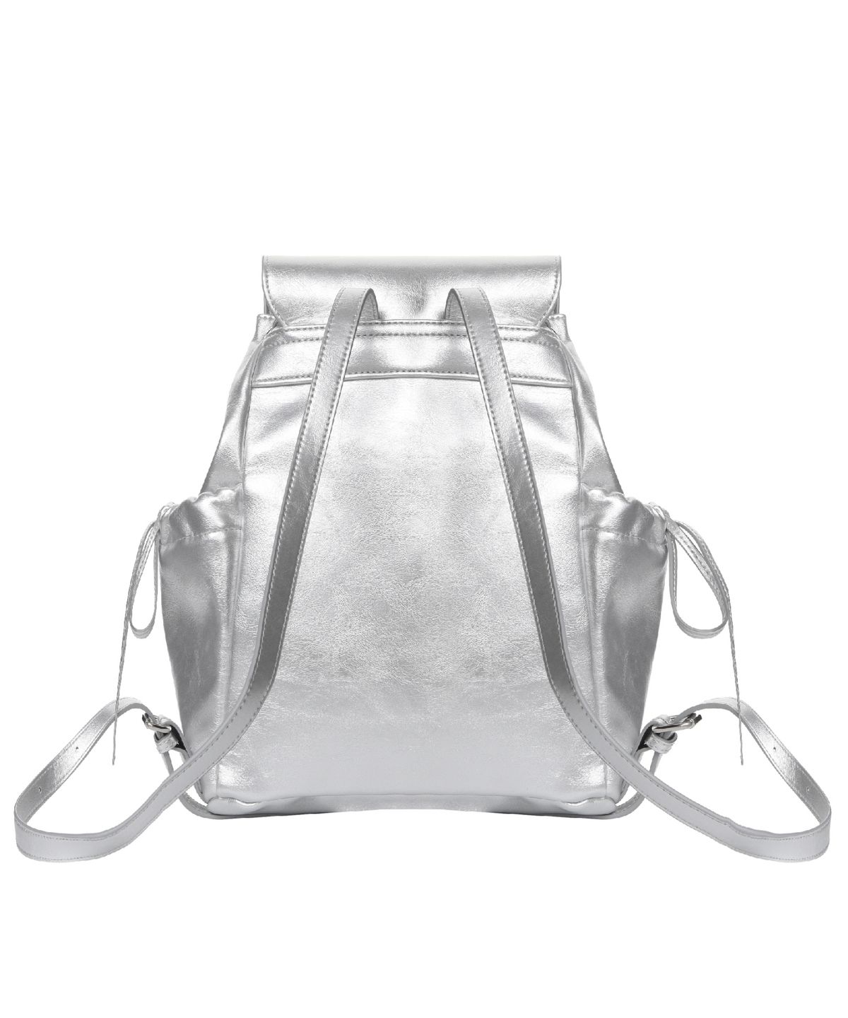 닉앤니콜(NICK&NICOLE) CRYSTAL LEATHER SHIRRING BACKPACK_SILVER