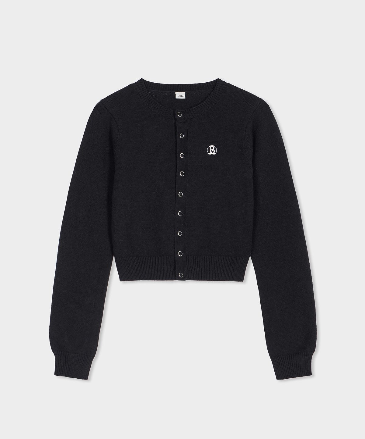 벨로엘(BELLOL) Point button logo cardigan BLACK
