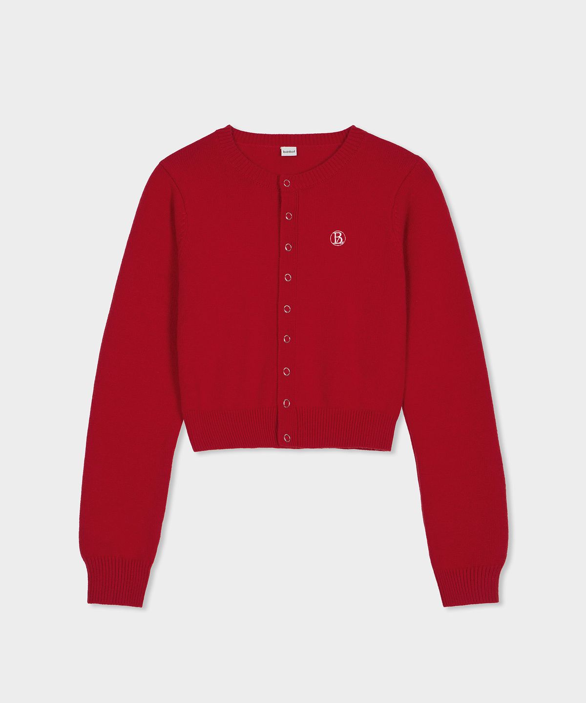 벨로엘(BELLOL) Point button logo cardigan RED