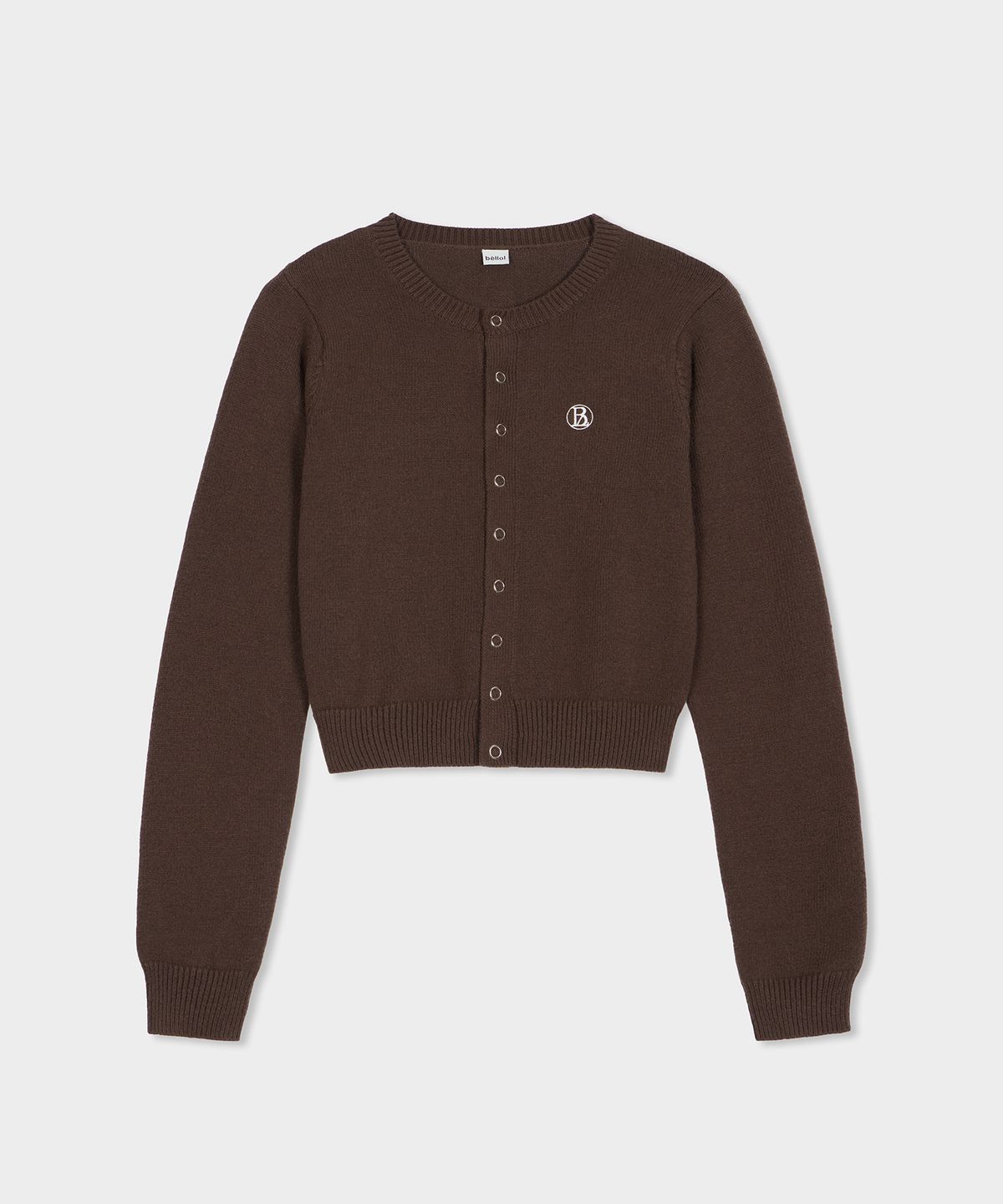 벨로엘(BELLOL) Point button logo cardigan BROWN