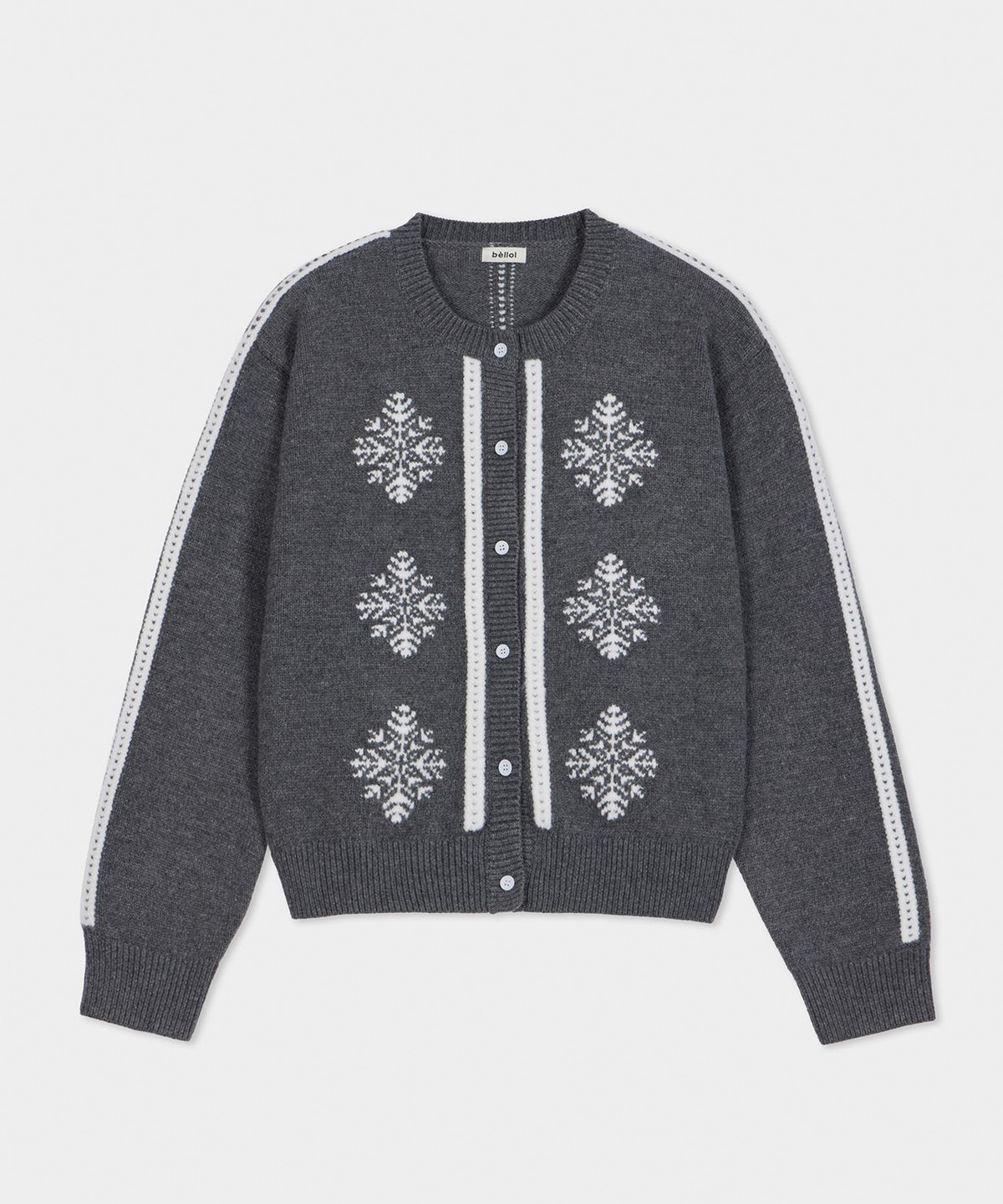 벨로엘(BELLOL) Snow flower cardigan CHARCOAL