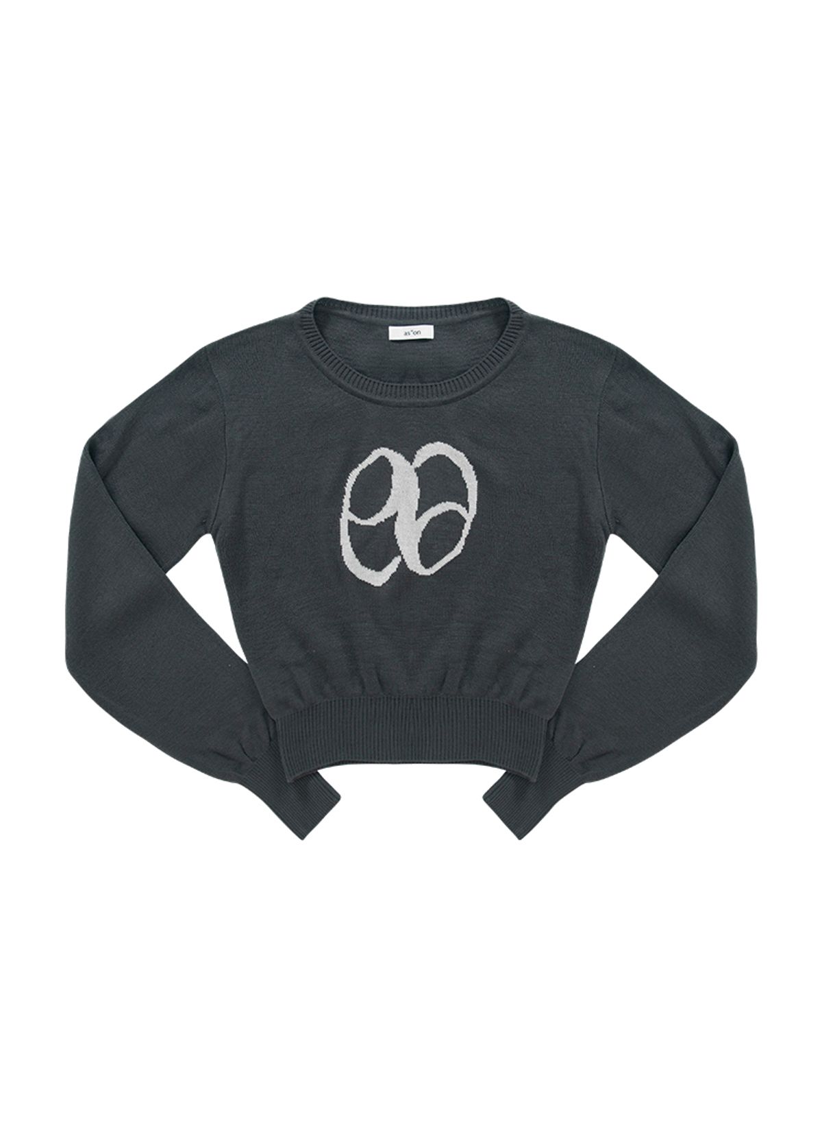 애즈온(ASON) MOLLY CROP KNIT / CHARCOAL