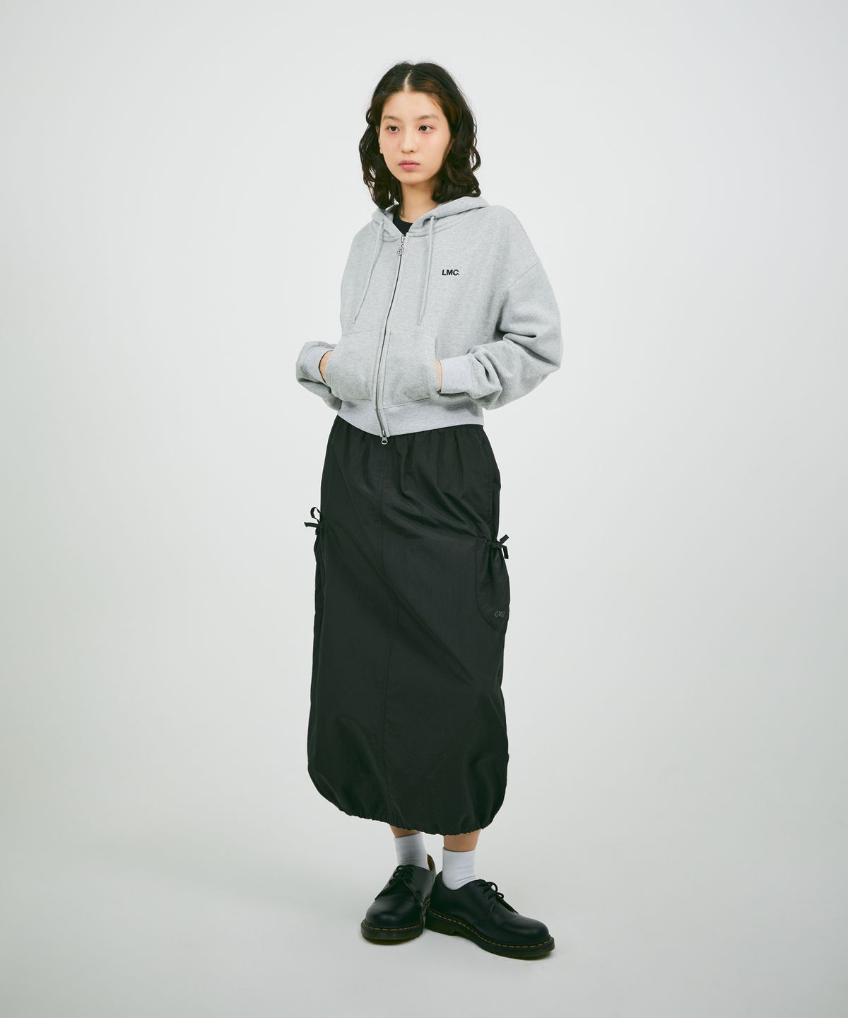 엘엠씨(LMC) WM OG CROPPED ZIP-UP HOODIE heather gray