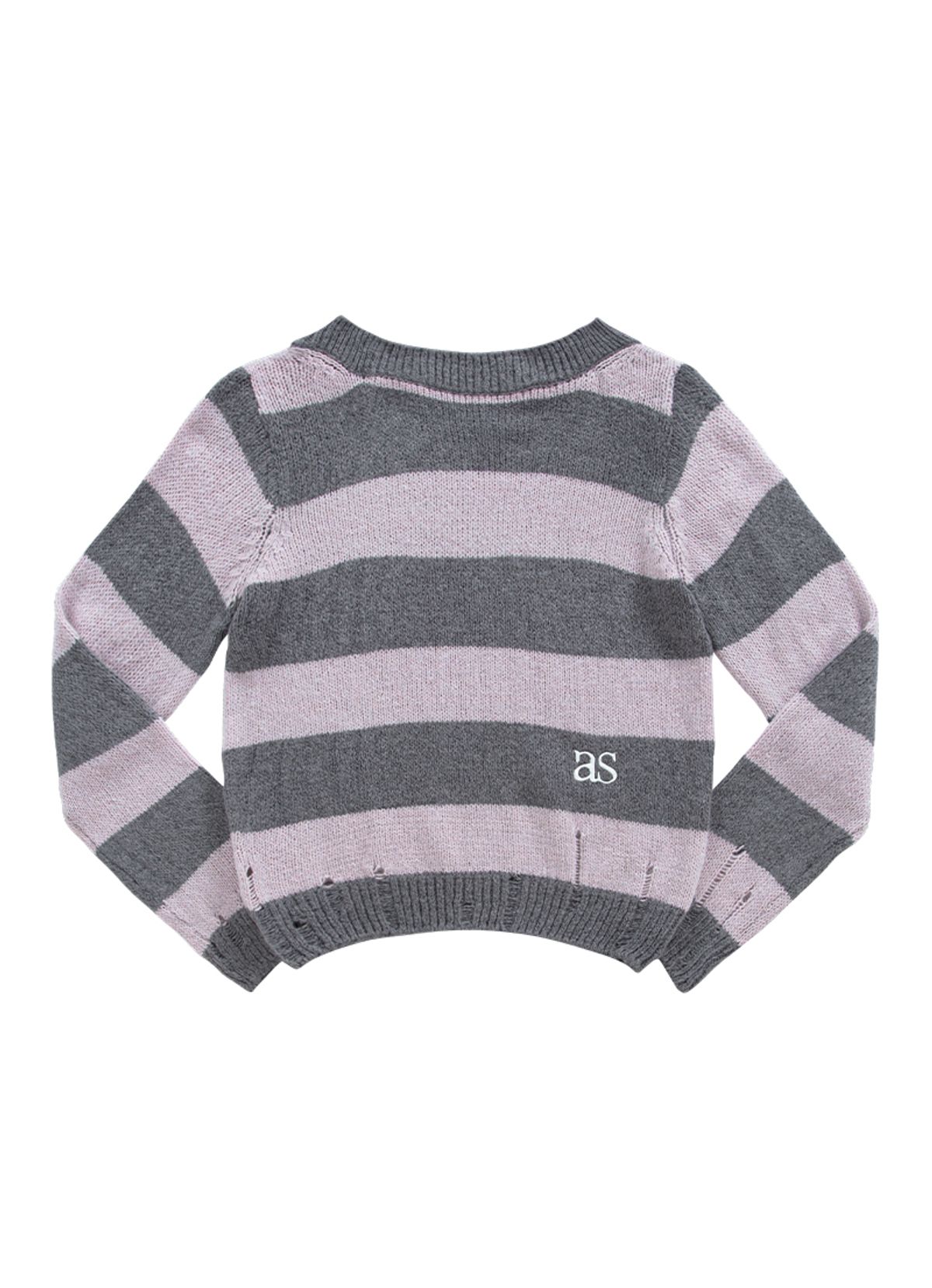 애즈온(ASON) SORI OFF STRIPE KNIT / PINK