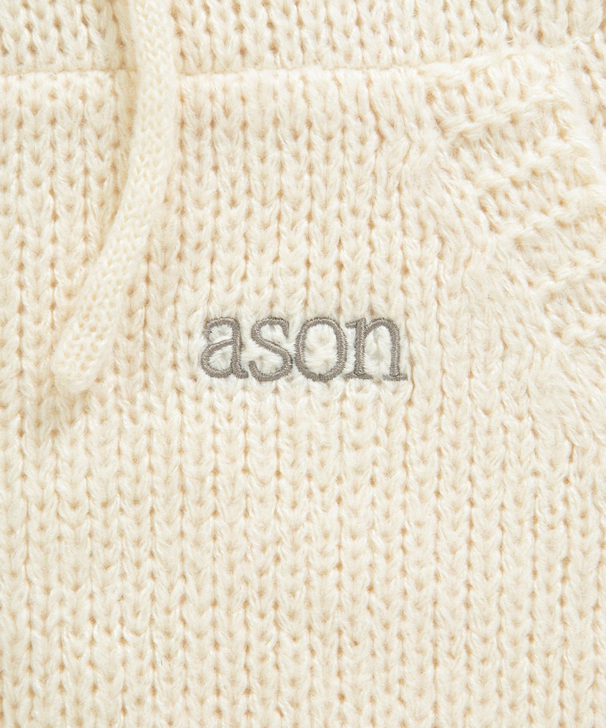 애즈온(ASON) POPO HOOD KNIT / IVORY
