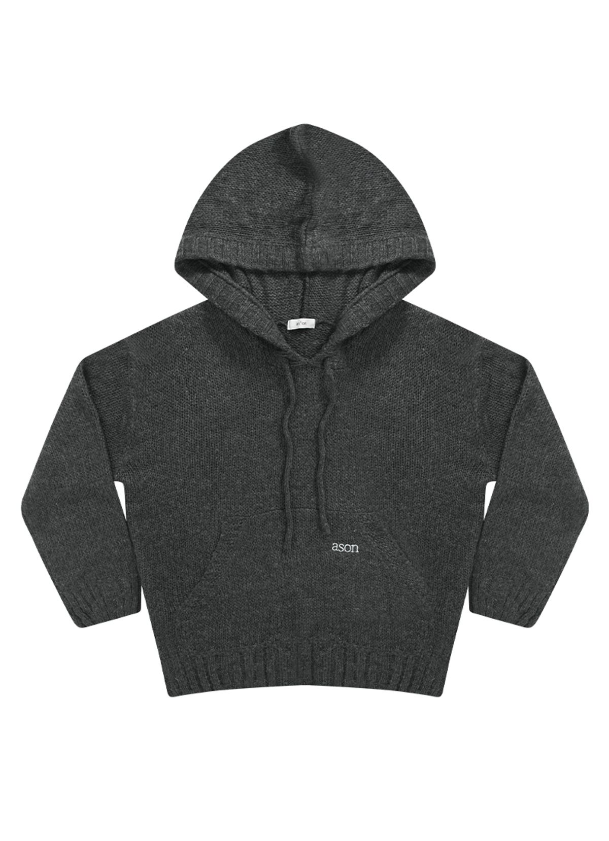 애즈온(ASON) POPO HOOD KNIT / CHARCOAL