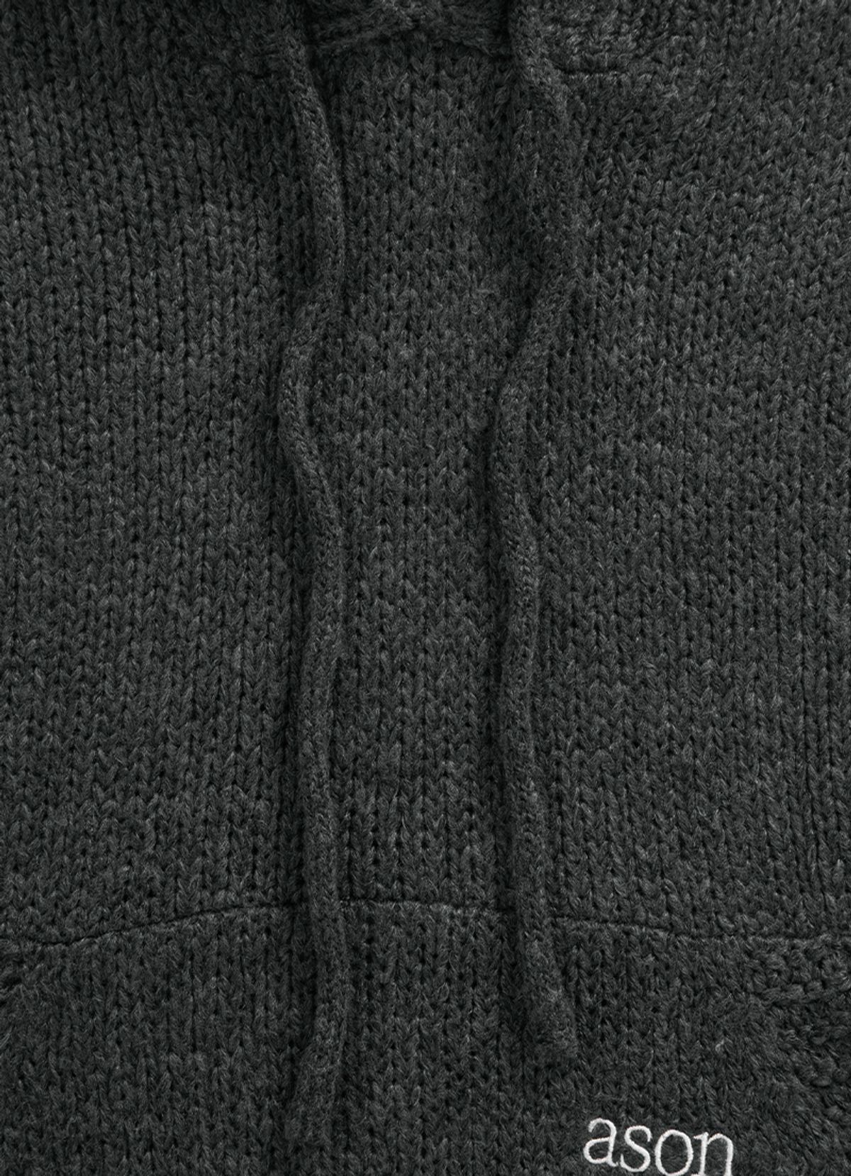 애즈온(ASON) POPO HOOD KNIT / CHARCOAL