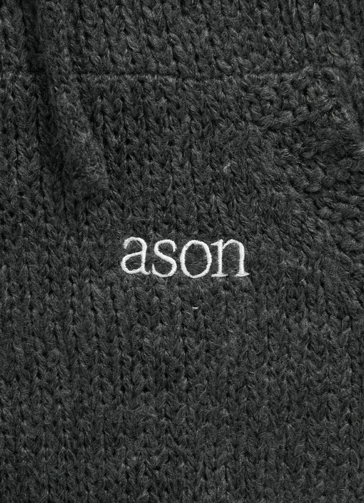 애즈온(ASON) POPO HOOD KNIT / CHARCOAL