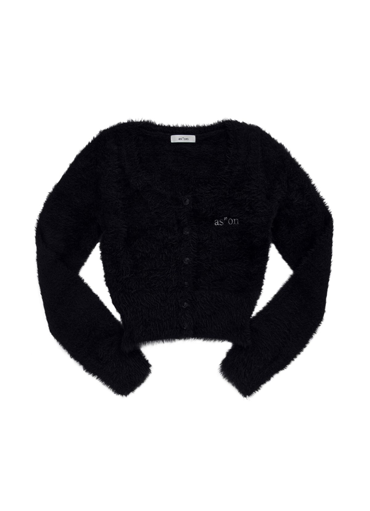 애즈온(ASON) NIA HAIRY CARDIGAN / BLACK