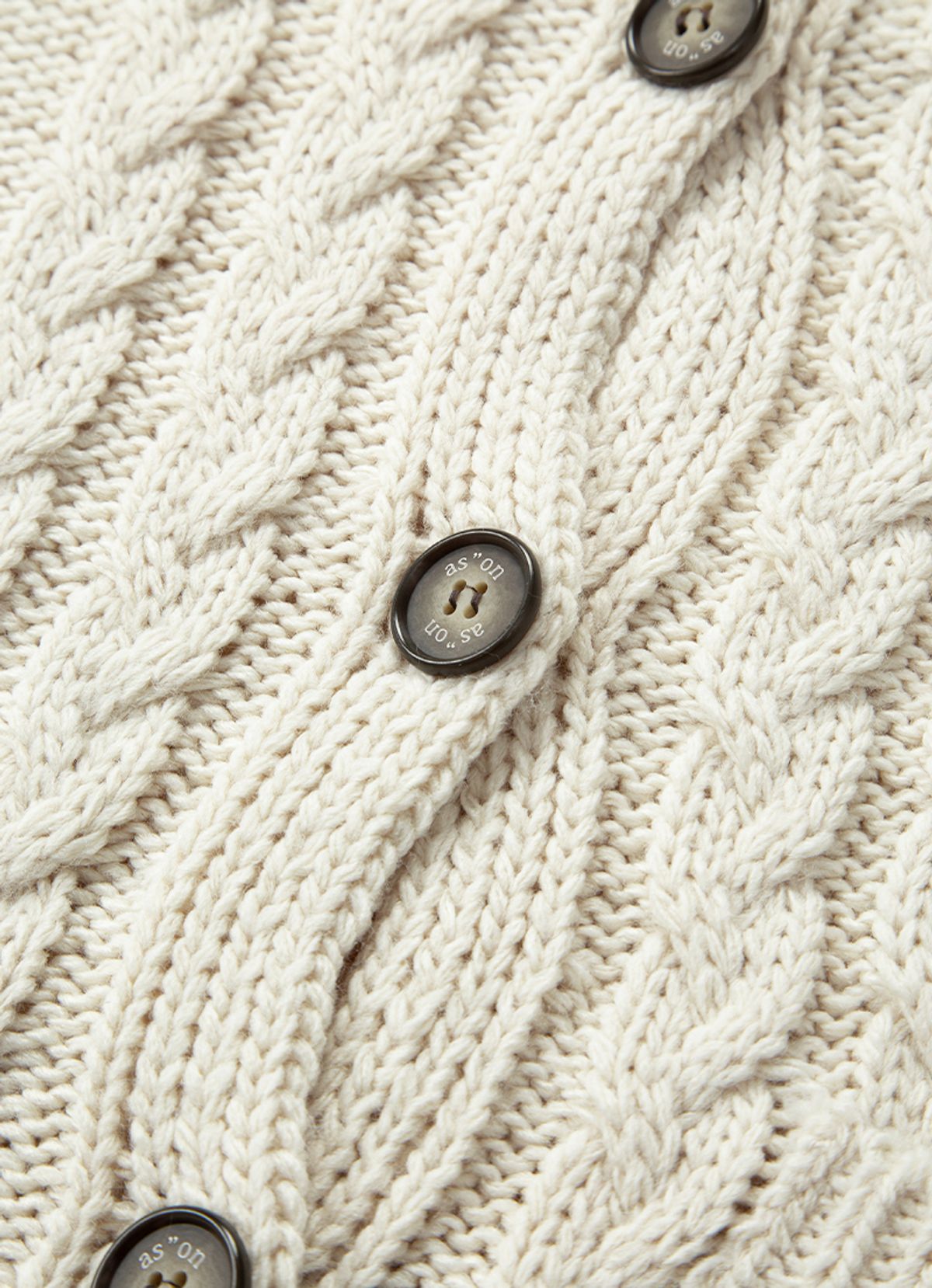 애즈온(ASON) ELO TWISTED HOOD CARDIGAN / IVORY