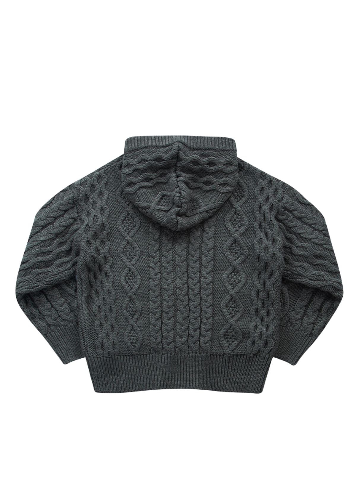 애즈온(ASON) ELO TWISTED HOOD CARDIGAN / CHARCOAL