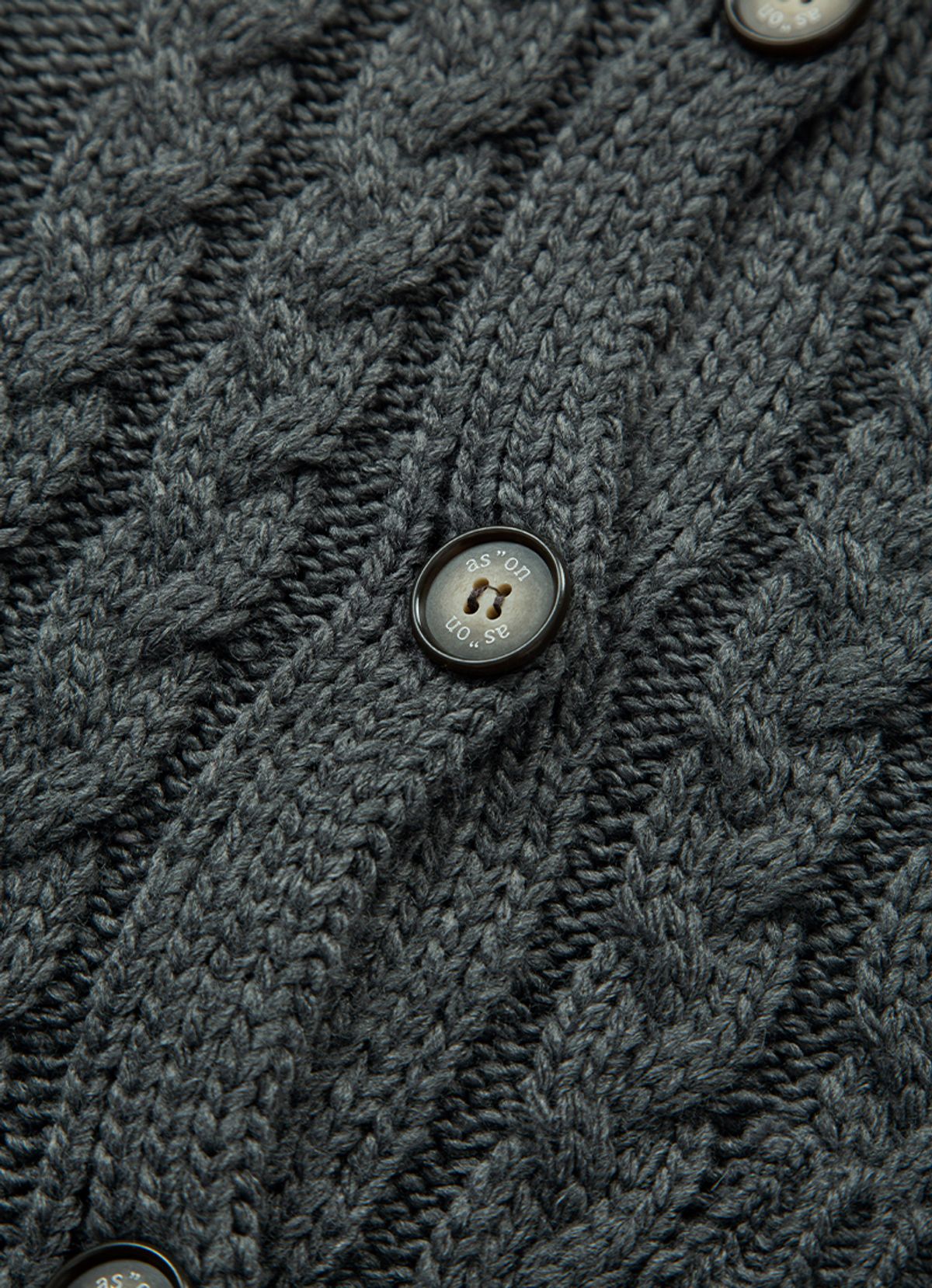 애즈온(ASON) ELO TWISTED HOOD CARDIGAN / CHARCOAL