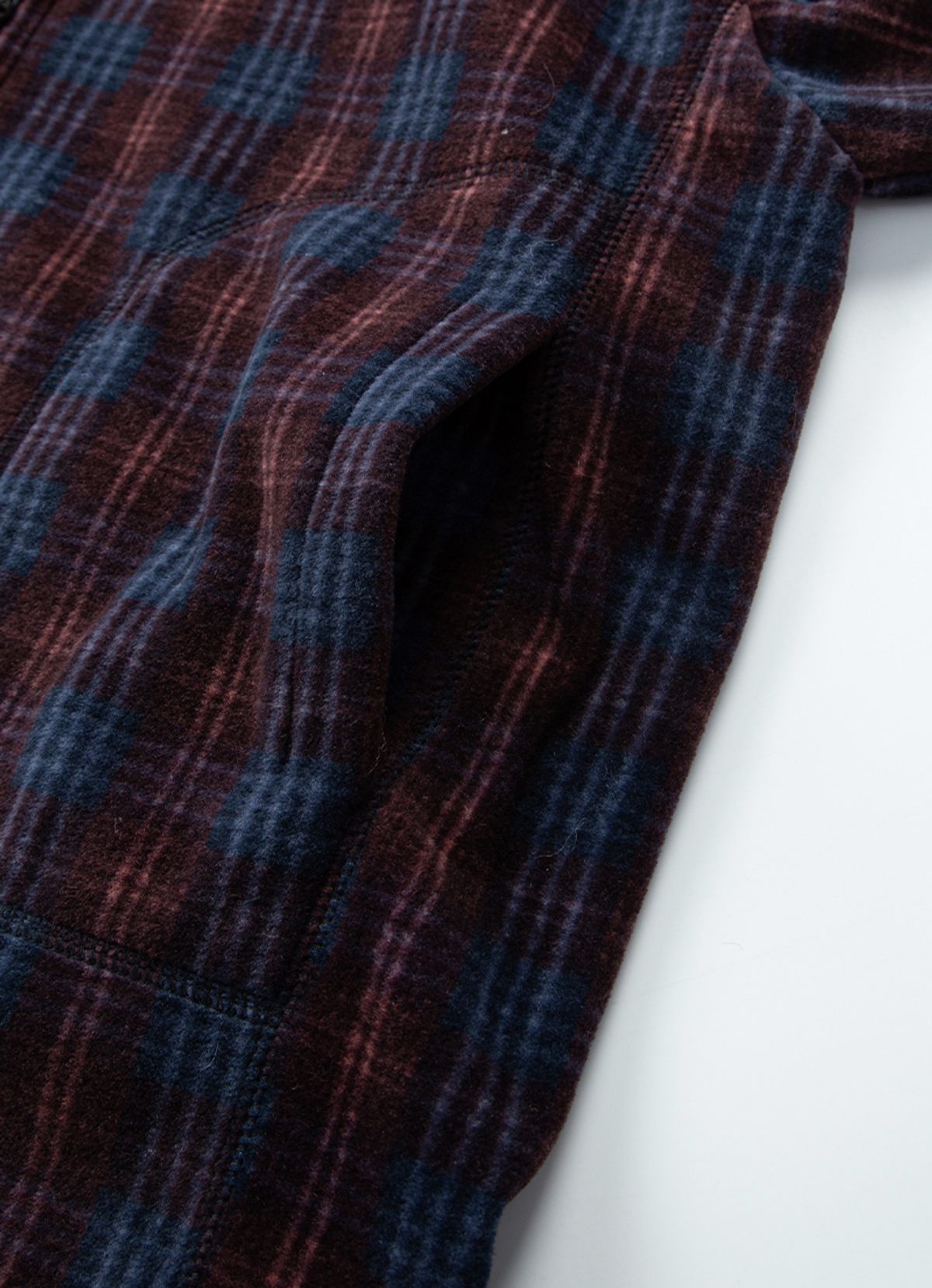 애즈온(ASON) CHECK FLEECE HOOD ZIP-UP
