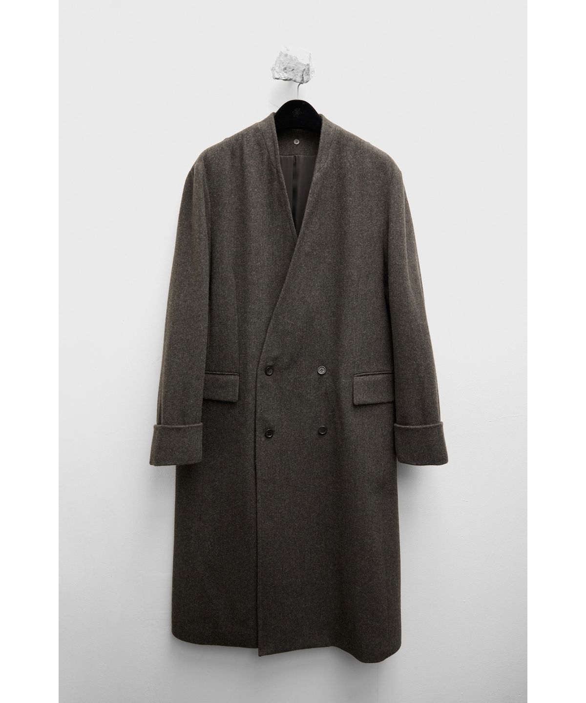 유스(YOUTH) Detachable Shawl Collar Coat - Brown