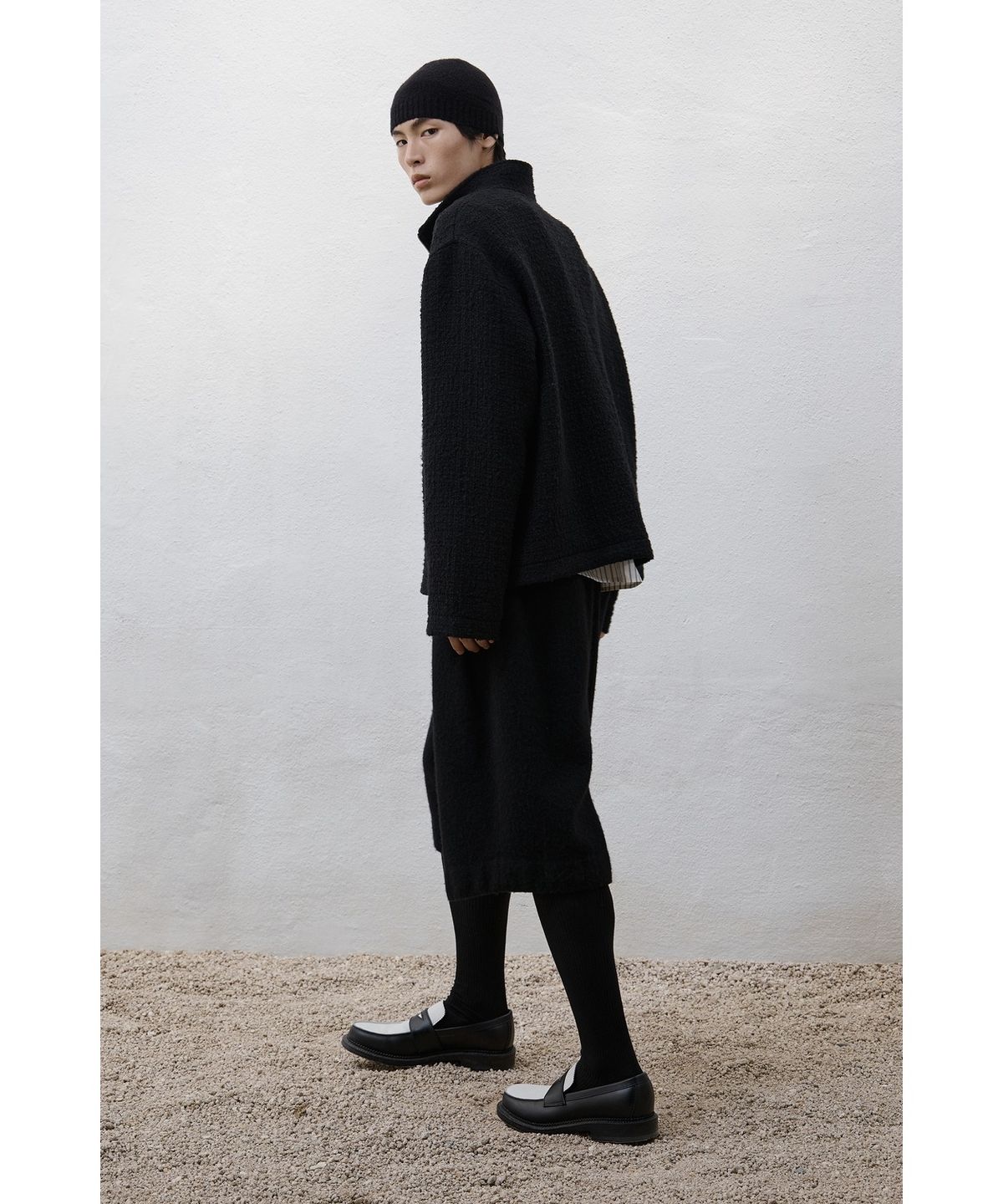 유스(YOUTH) Tweed Zip-up Jacket - Black