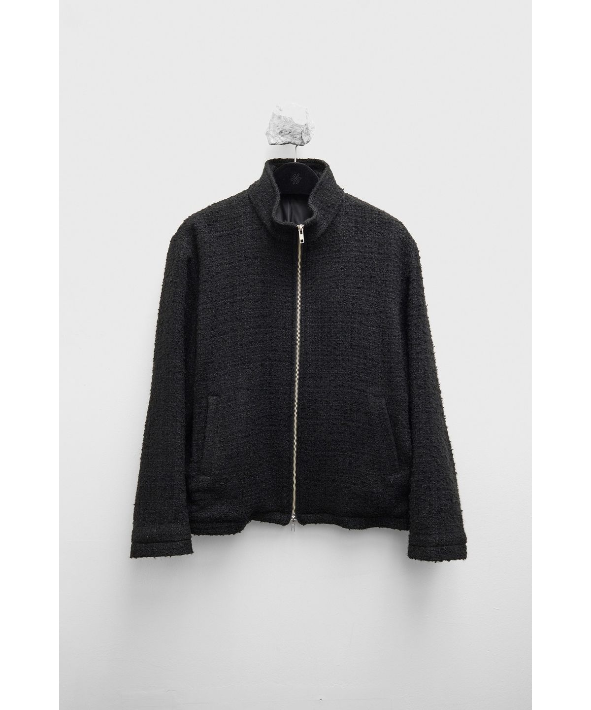 유스(YOUTH) Tweed Zip-up Jacket - Black