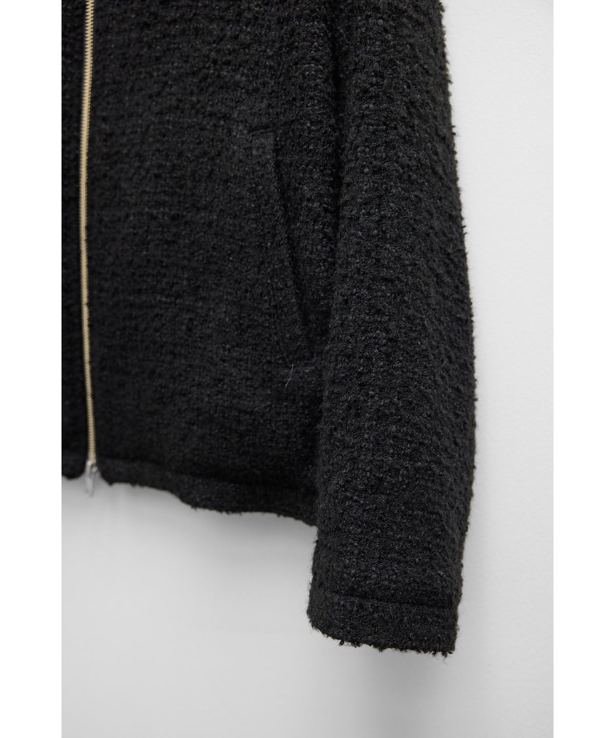 유스(YOUTH) Tweed Zip-up Jacket - Black