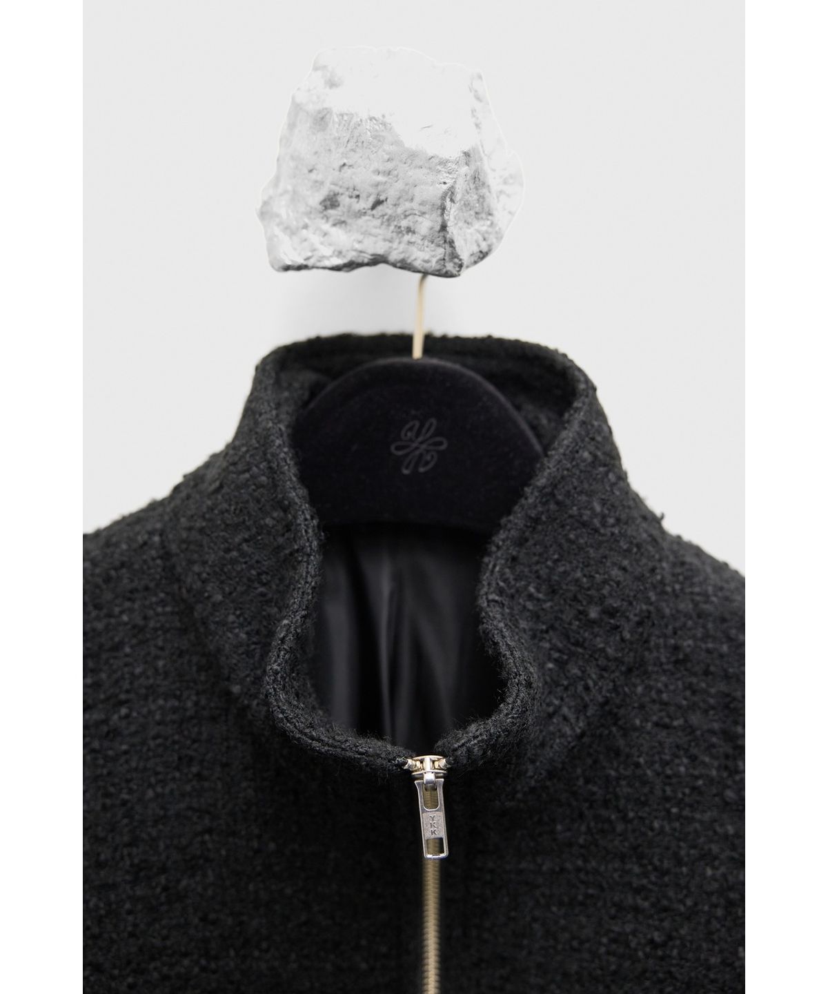 유스(YOUTH) Tweed Zip-up Jacket - Black