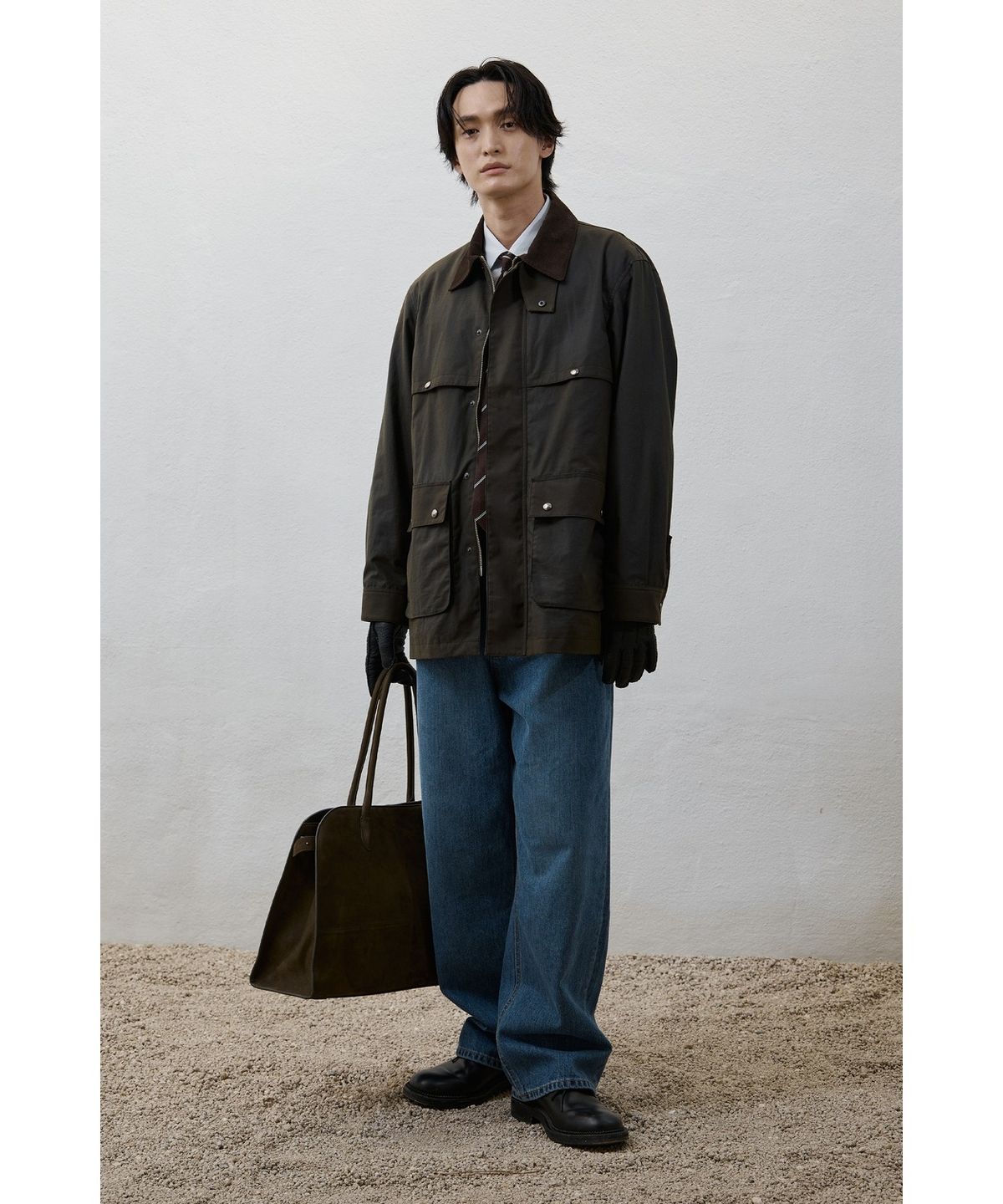 유스(YOUTH) Wax Coated Hunting Jacket - Dark Green