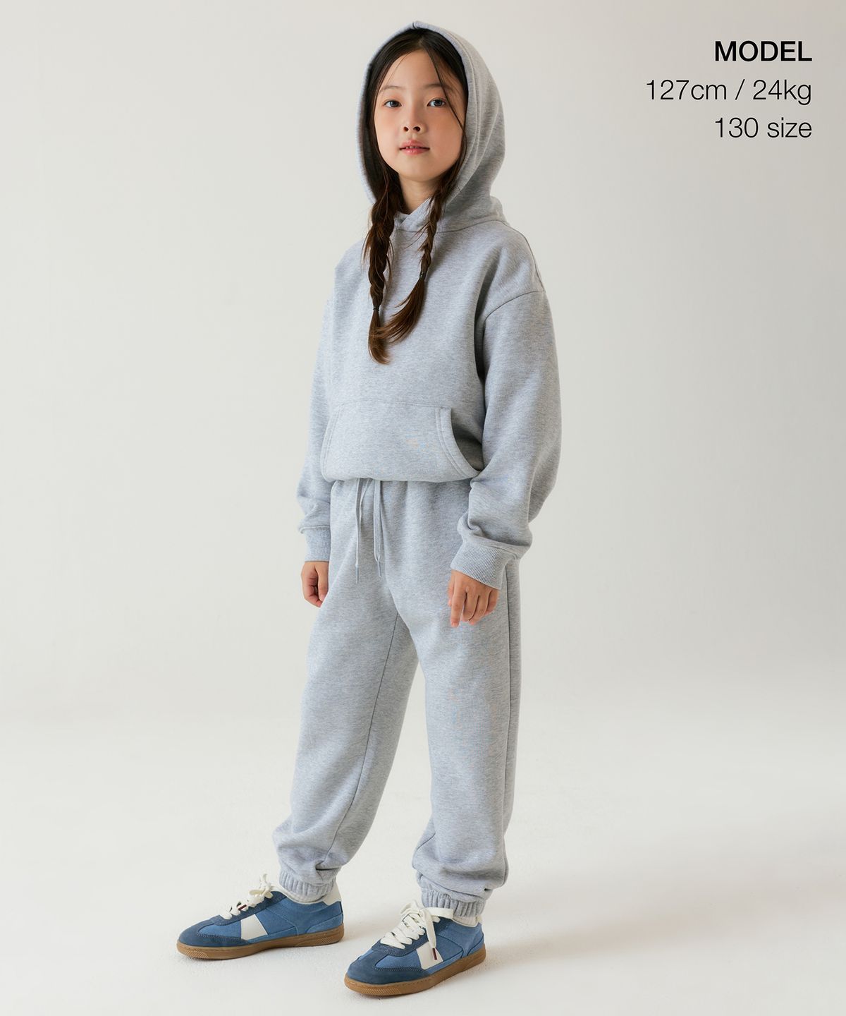 무신사 스탠다드 키즈(MUSINSA STANDARD KIDS) 기모 스웨트 팬츠 2팩 [미디엄 그레이/블랙]