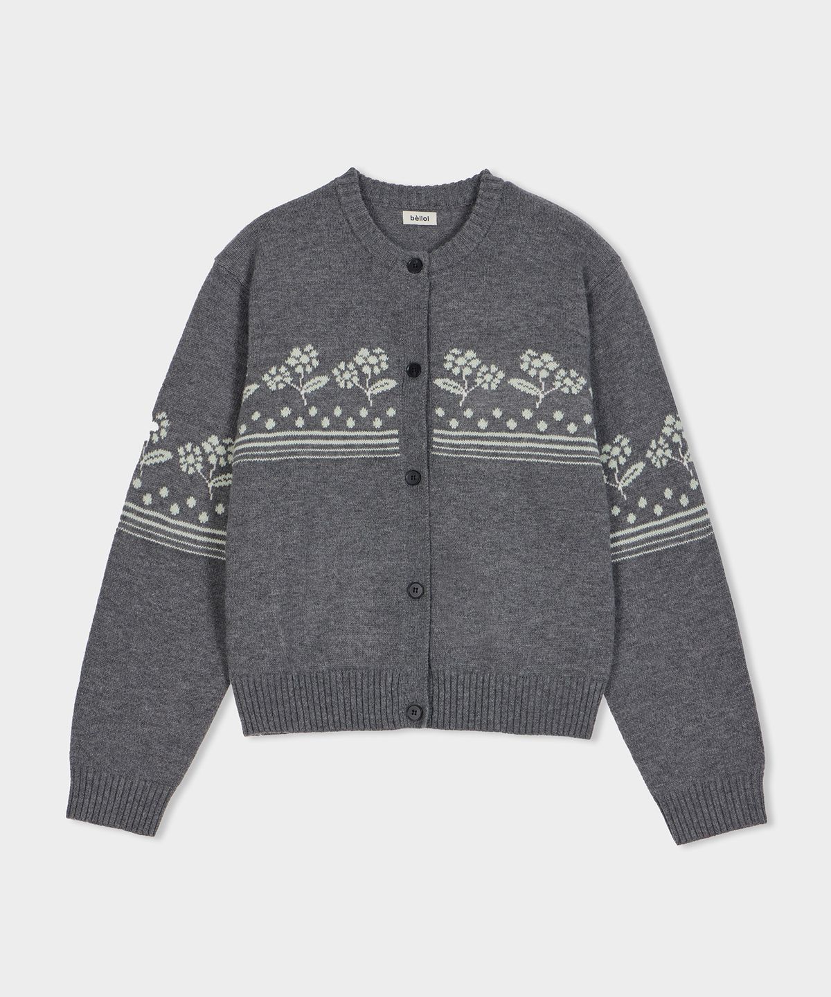 벨로엘(BELLOL) Flower point cardigan GRAY
