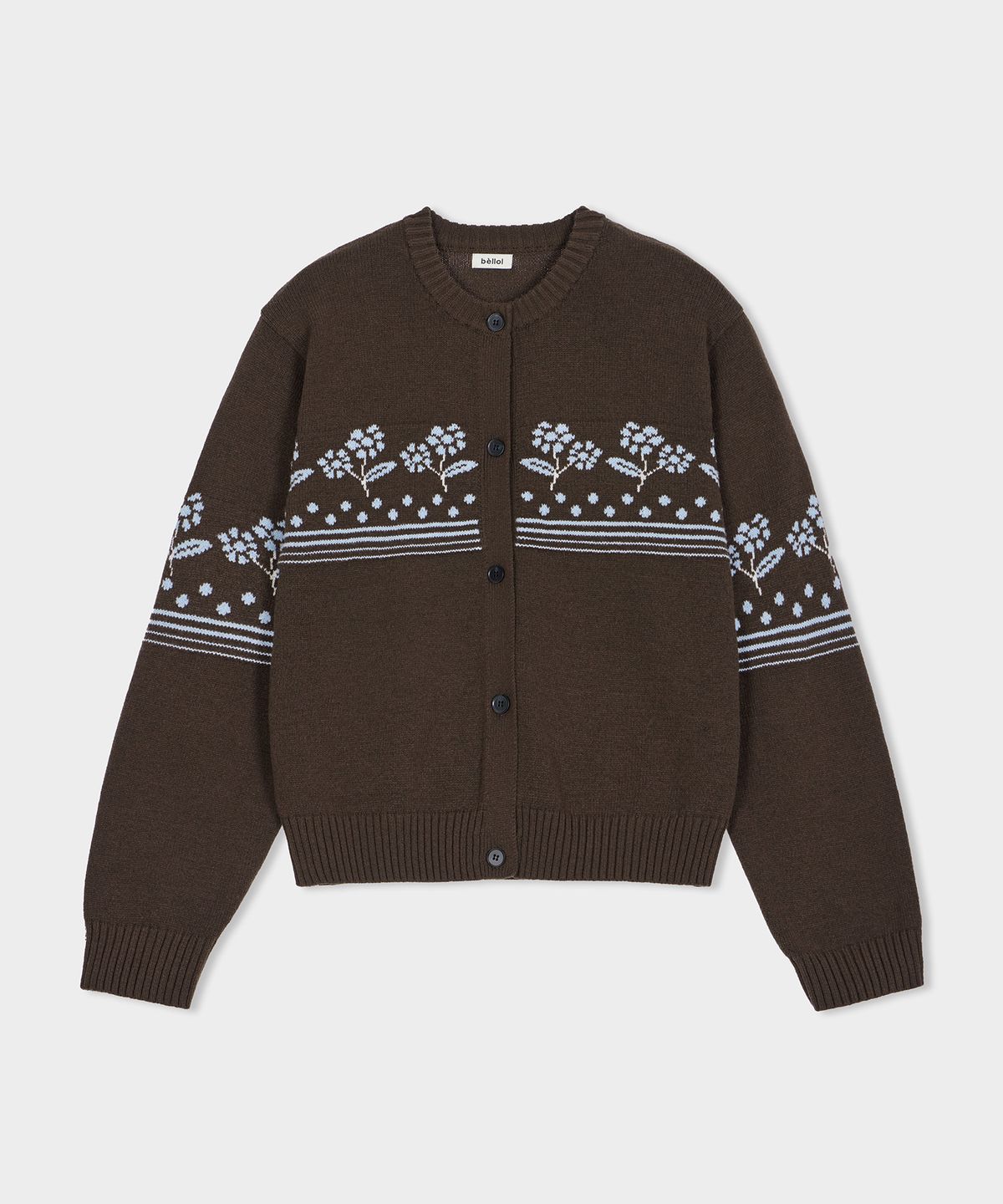 벨로엘(BELLOL) Flower point cardigan BROWN