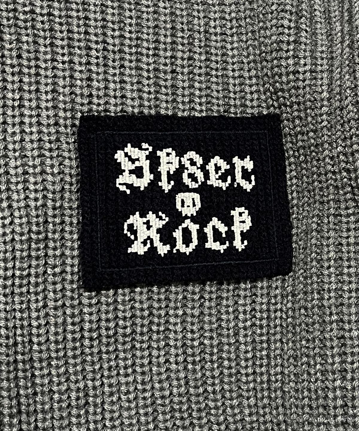 스케이터락(SK8ER ROCK) Patchwork Heavy Knit Hood Zip-Up ((gray))