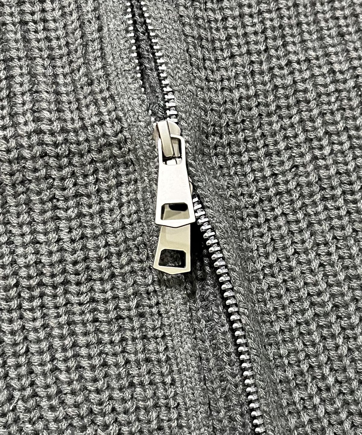 스케이터락(SK8ER ROCK) Patchwork Heavy Knit Hood Zip-Up ((gray))