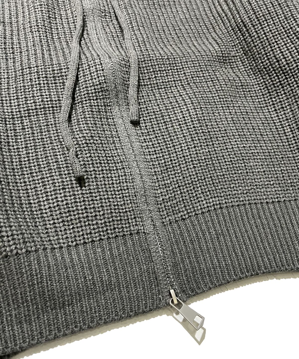 스케이터락(SK8ER ROCK) Patchwork Heavy Knit Hood Zip-Up ((gray))