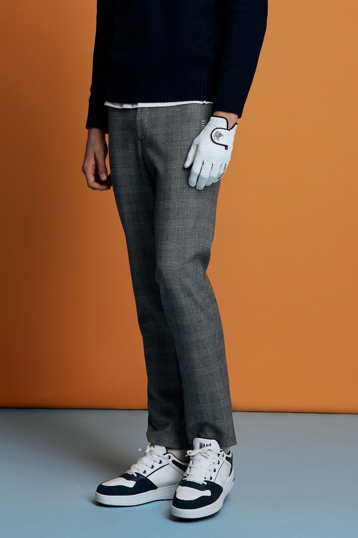 왁(WAAC) Men TR Check Patterned Pants WMPNW25705GYD