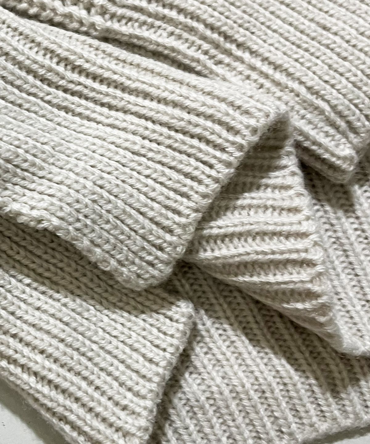 스케이터락(SK8ER ROCK) Patchwork Heavy Knit Hood Zip-Up ((cream))