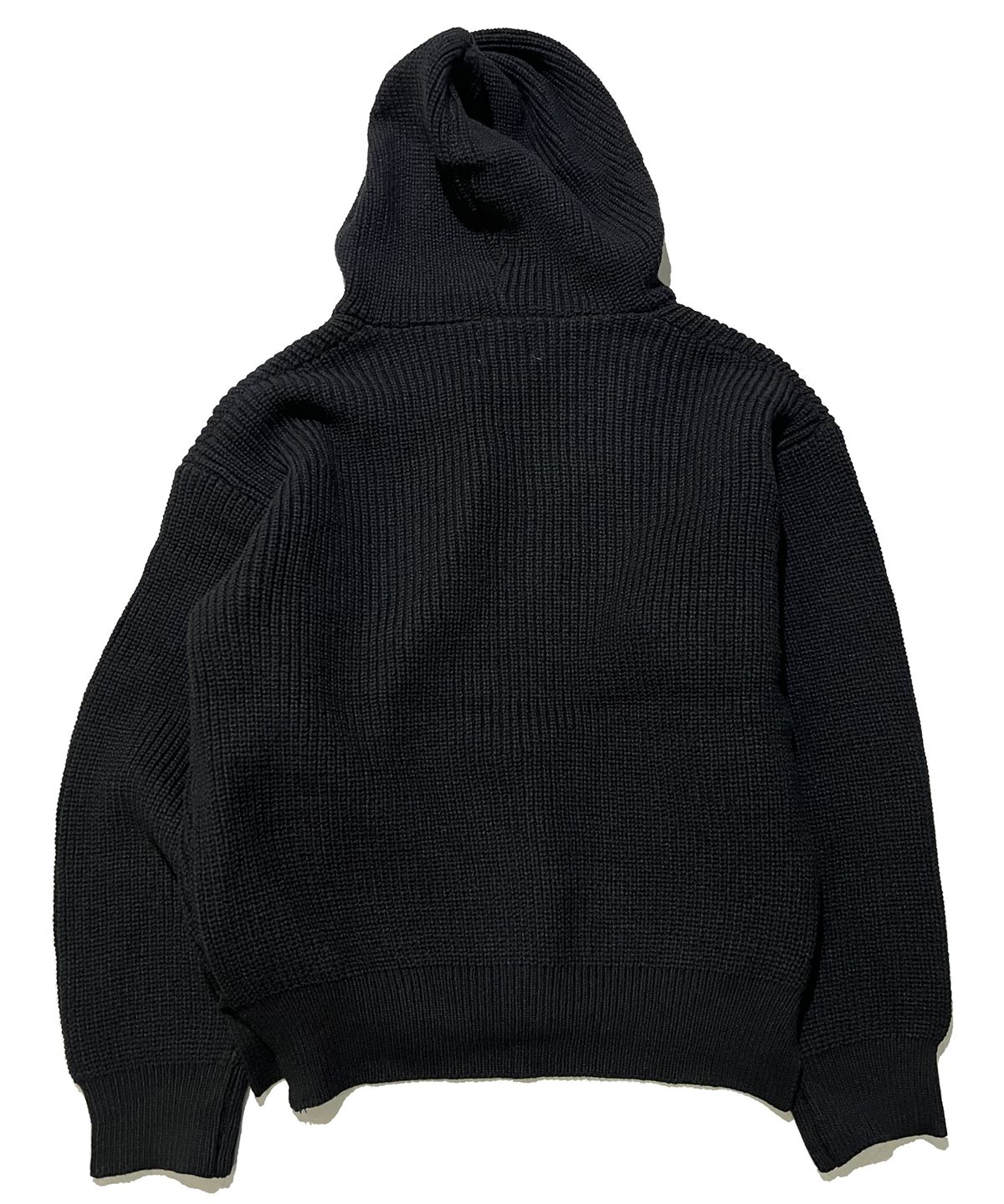 스케이터락(SK8ER ROCK) Patchwork Heavy Knit Hood Zip-Up ((black))